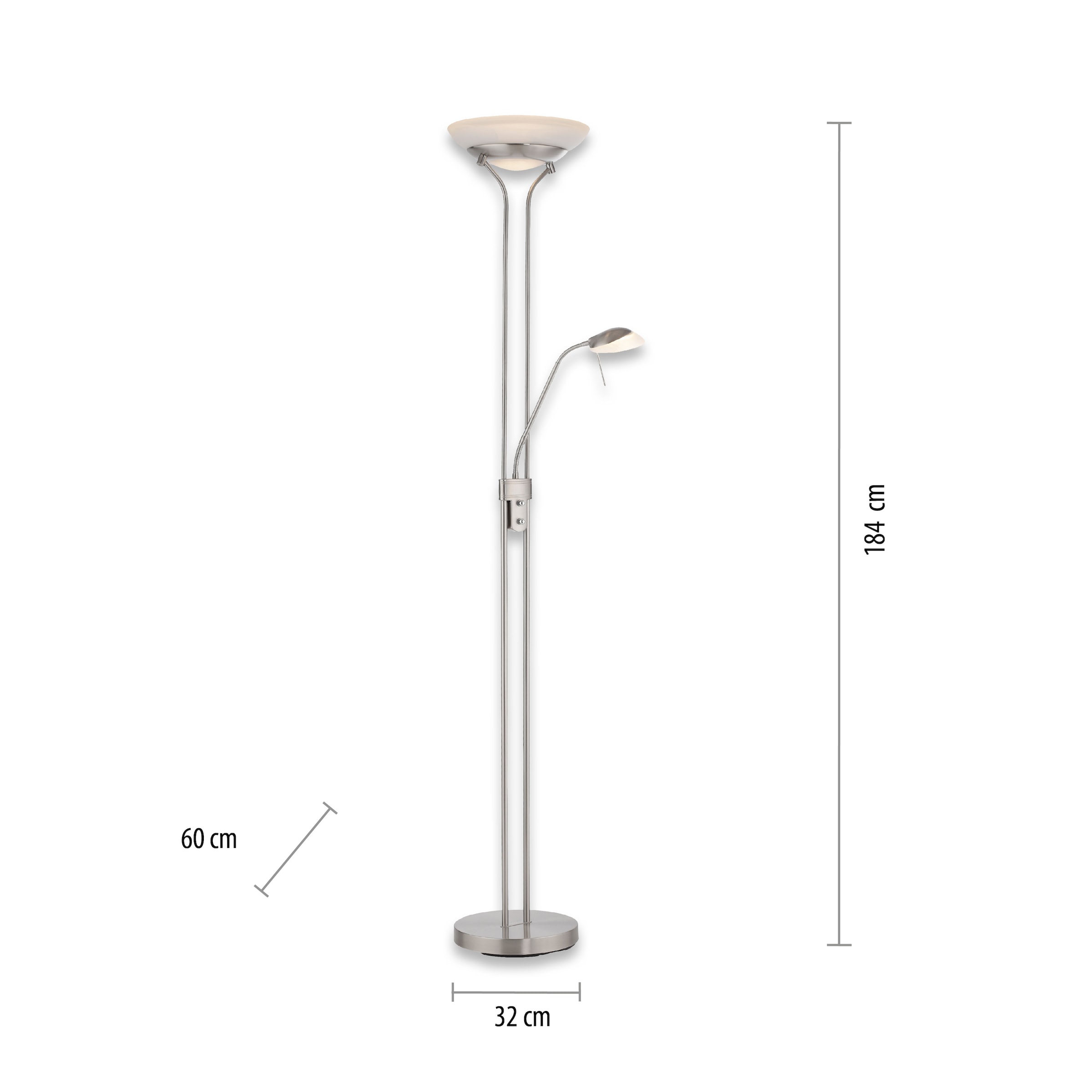 JUST LIGHT Stehlampe »ZAHARA«, 2 flammig, Leuchtmittel LED-Board-LED-Board | LED fest integriert-LED fest integriert, LED, dimmbar über Drehdimmer, getrennt schaltbar