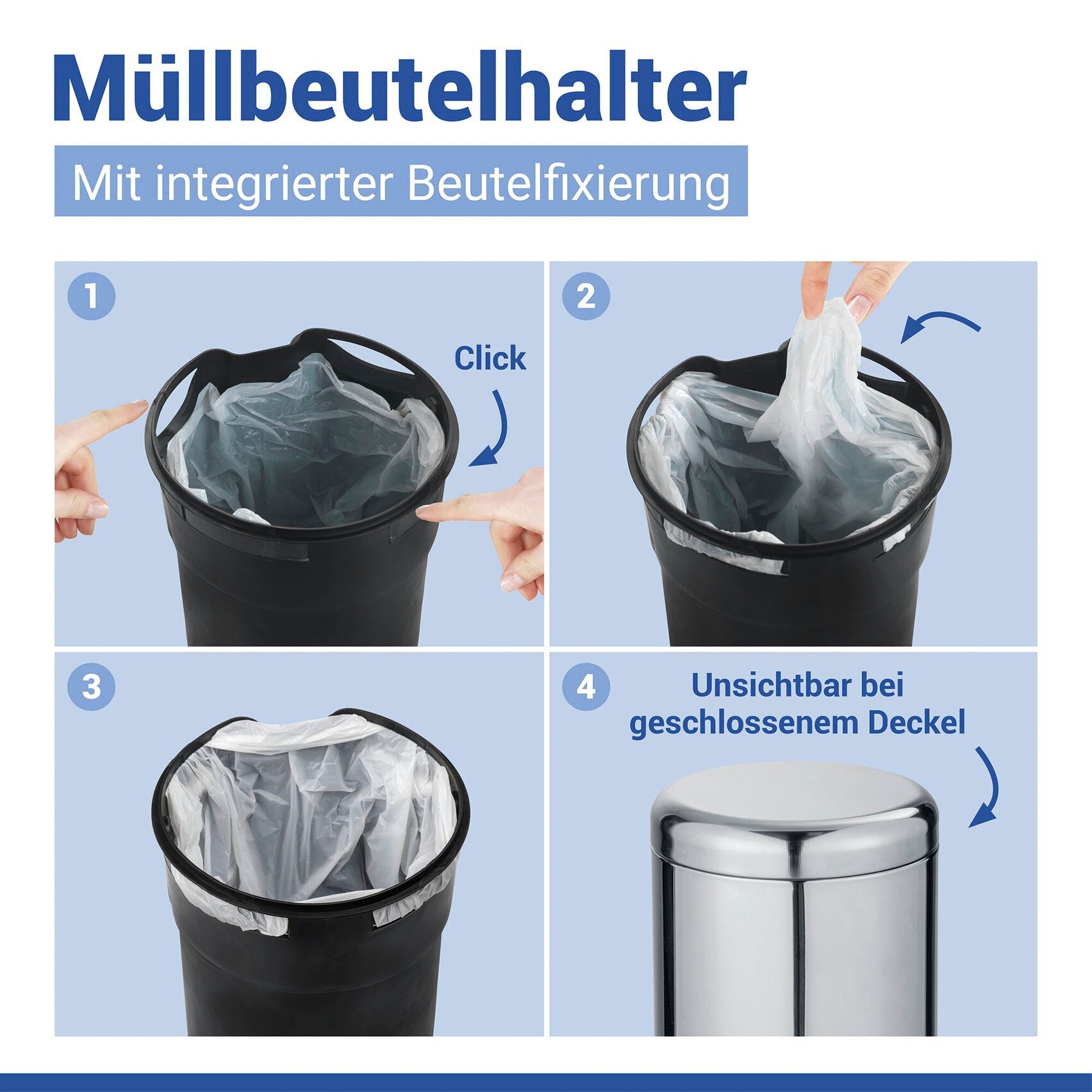 WENKO Kosmetikeimer »Leman« 5 Liter, BxTxH: 21x28x24 cm