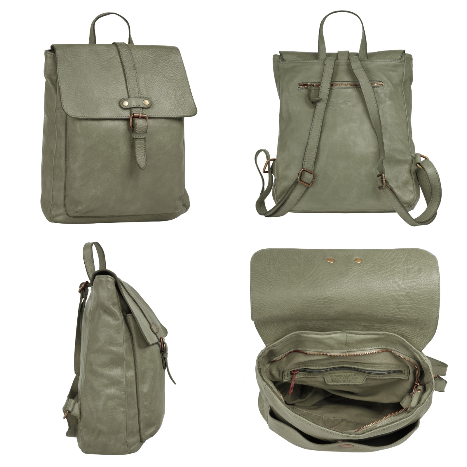 Samantha Look Cityrucksack, Echt Leder, Made in Italy