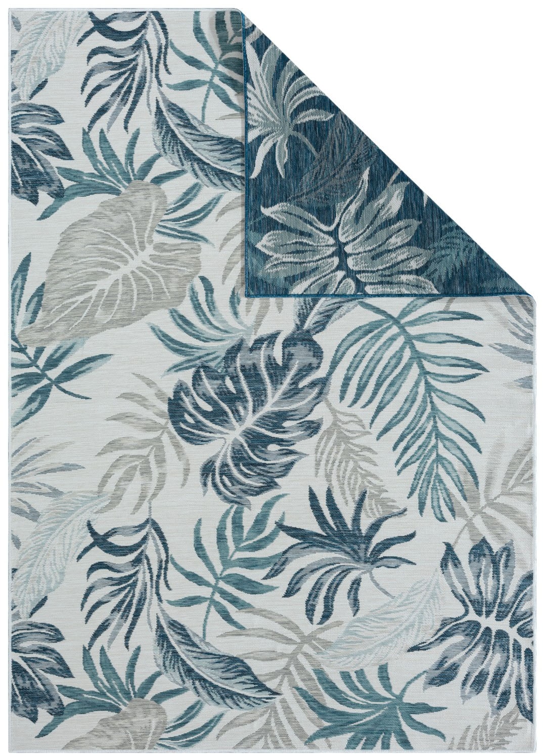 Myflair Möbel & Accessoires Teppich »Reef, LAGERRÄUMUNG!« rechteckig 6 mm Höhe Wendeteppich, Blätter Motiv, Outdoor geeignet, Balkon, Terrasse