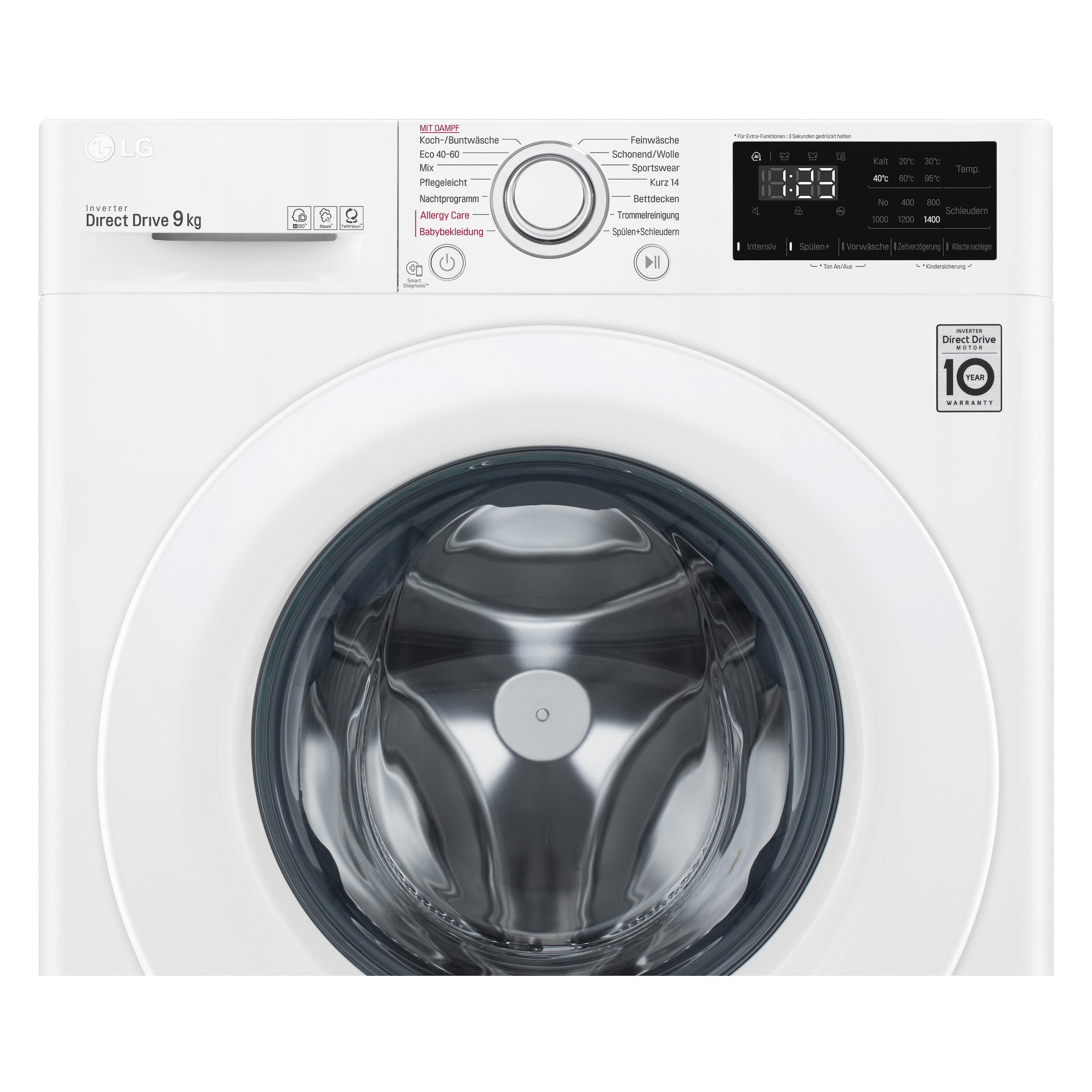 LG Waschmaschine »LG mit F4 XXL WV 309S0«, F4WV309S0.ABWQWDG, Jahren U/min 9 Garantie 3 1400 kg