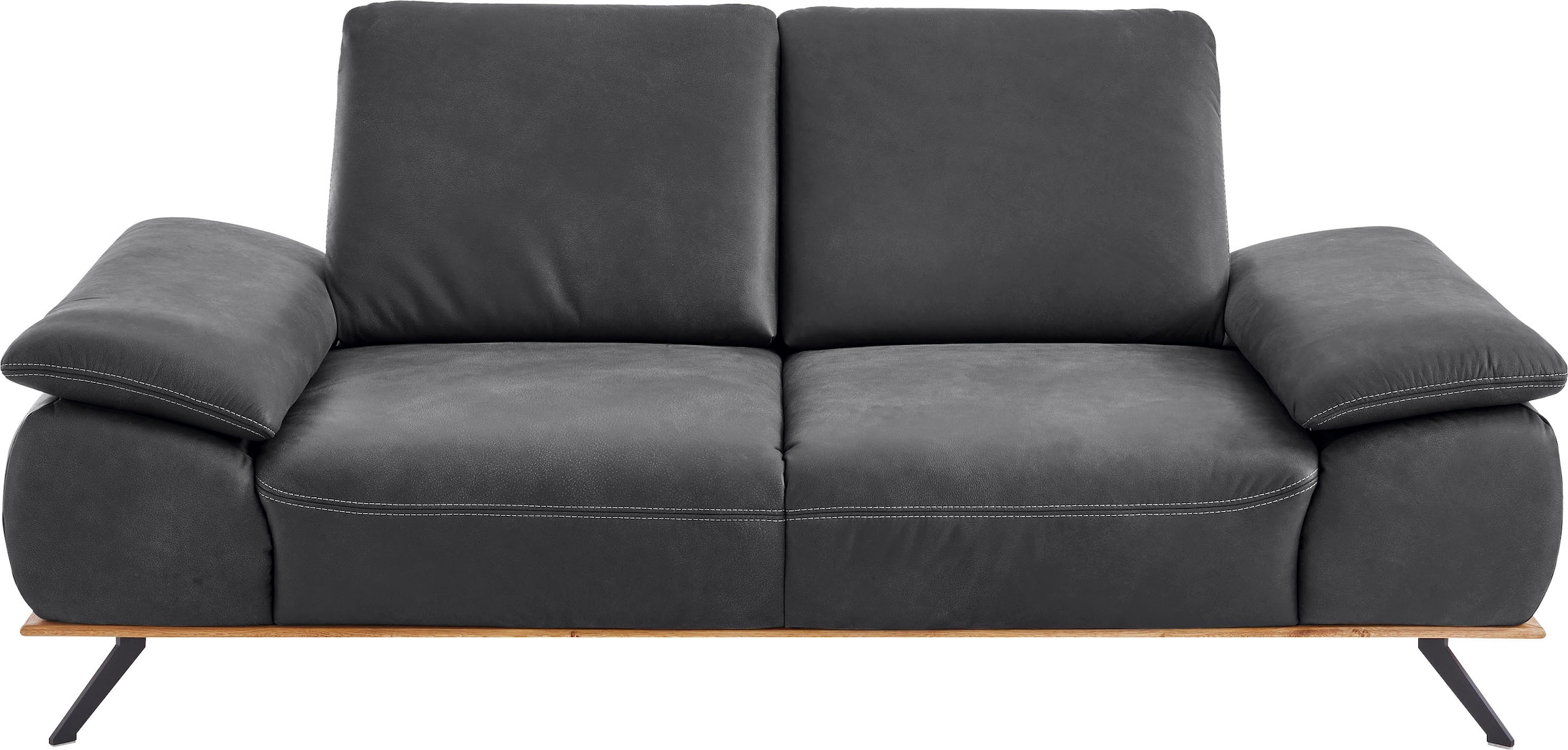 Die PlanBar 2,5-Sitzer »PN-EM18063, B: 206 cm. mit Kontrastnaht« optional mit echt bezogenem Rücken, Sitztiefen- und Armteilverstellung