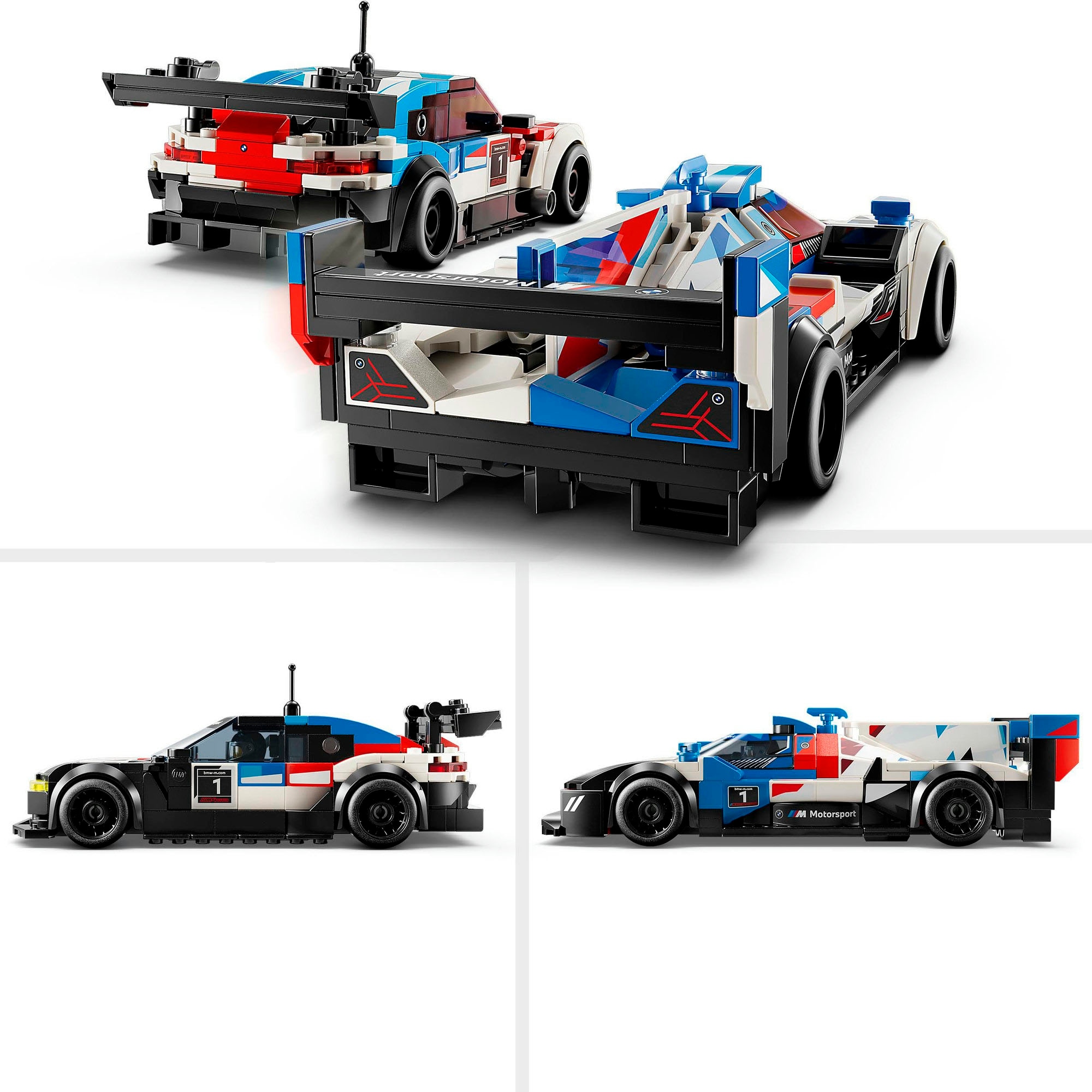 LEGO® Konstruktionsspielsteine »BMW M4 GT3 & BMW M Hybrid V8 Rennwagen (76922), LEGO® Speed Champions«, (676 St.), Made in Europe
