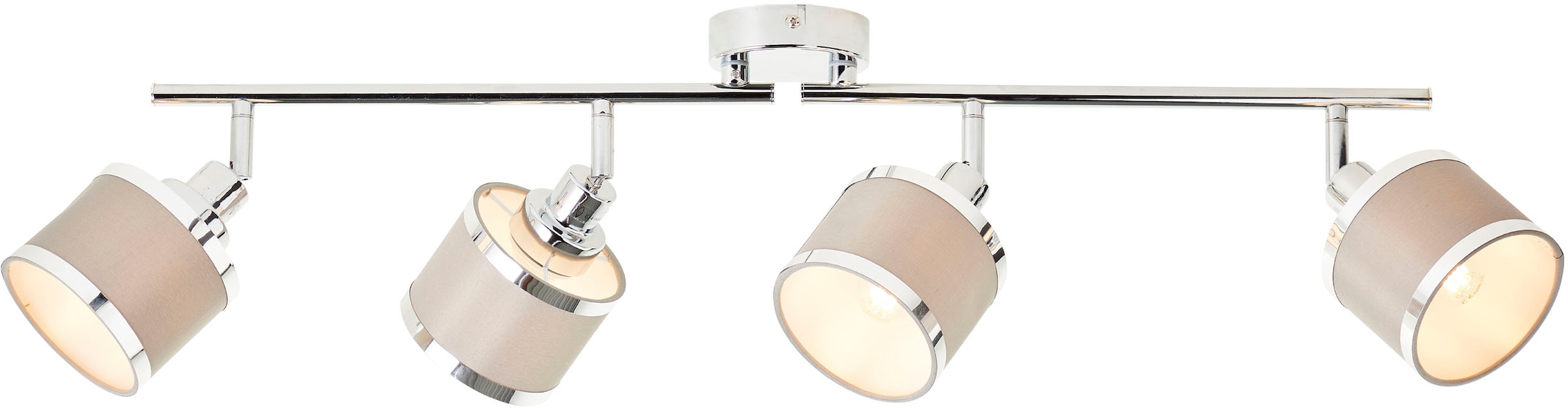 Brilliant - Spot Alexia 4-flammes chrome/gris métal/textile 4x D45, E14, 28 w, Convient pour lampe à poser (non incluse)