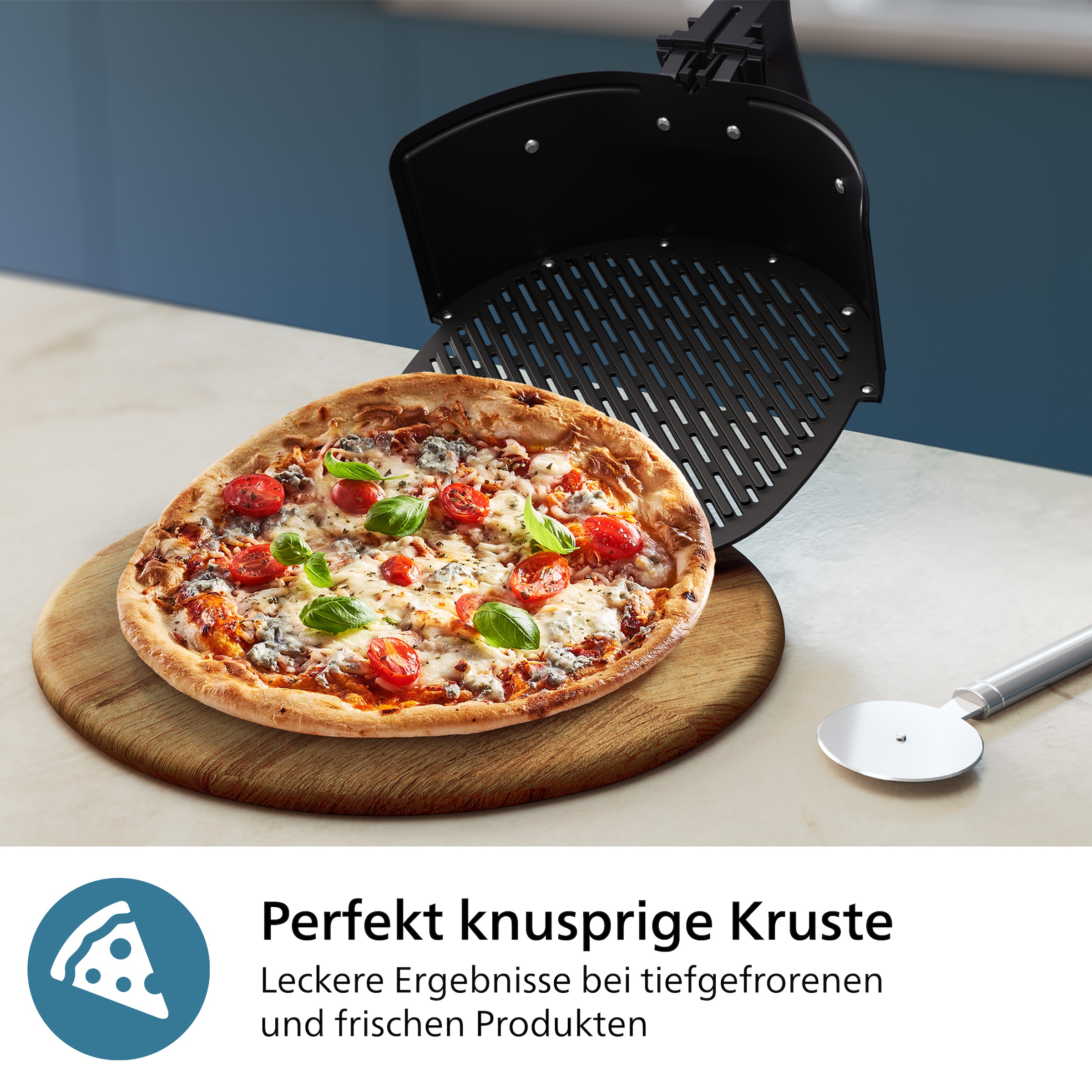 Philips Pizzablech »HD9963/00, Pizza & Grill Airfryer Zubehör«, kompatibel mit Philips Airfryer Combi 7000 Series, spülmaschinenfest