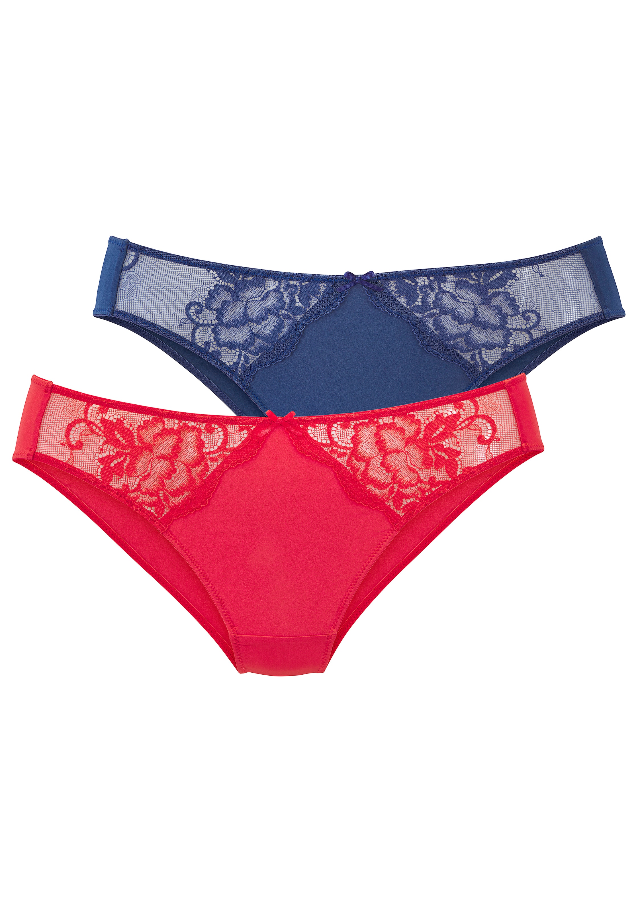 petite fleur Slip Packung, 3 Stück,  mit floraler Spitze und weichem Microtouch