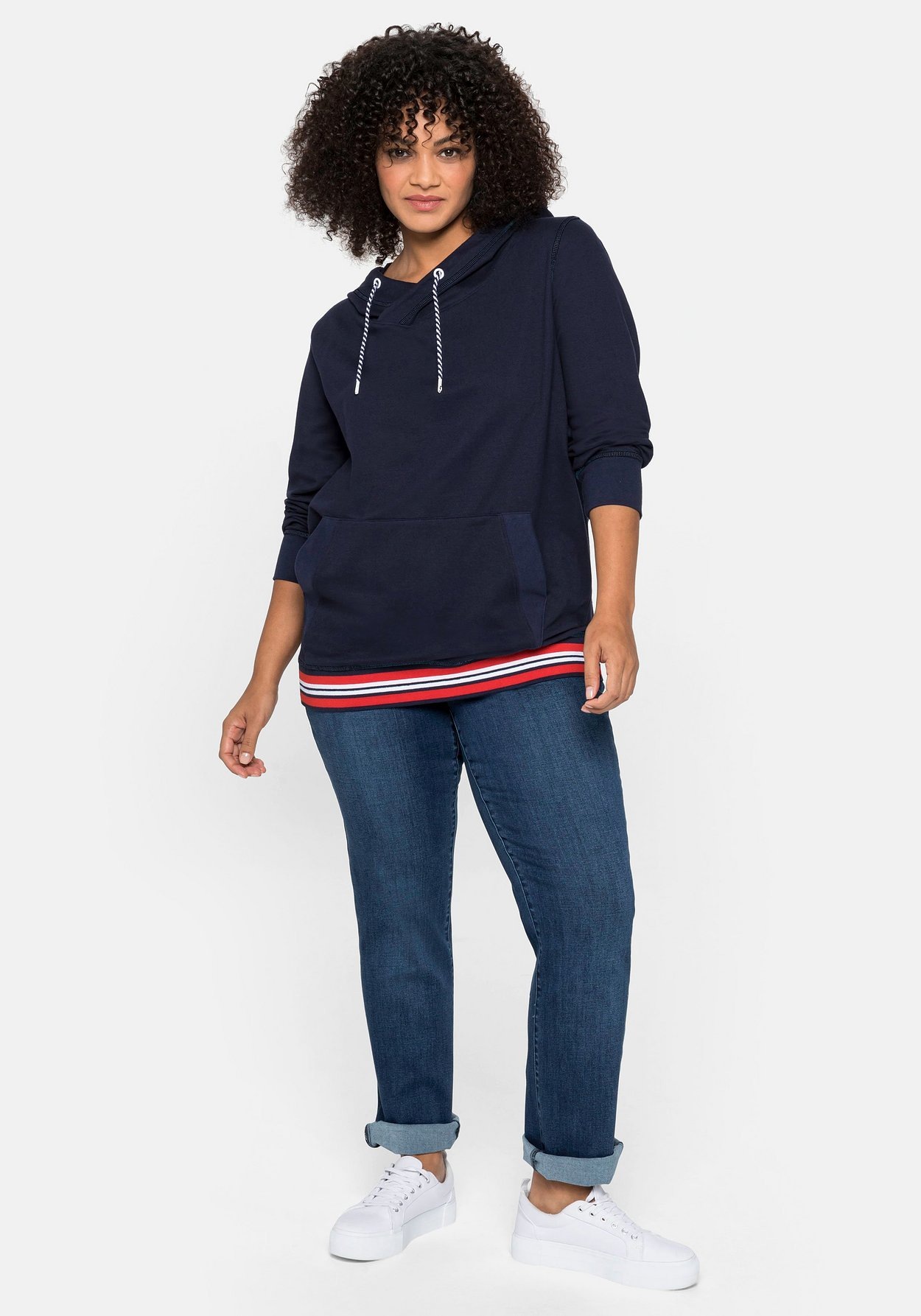 Sheego Gerade Jeans »Jeans MANUELA für eine schmale Taille und kräftige Oberschenkel«