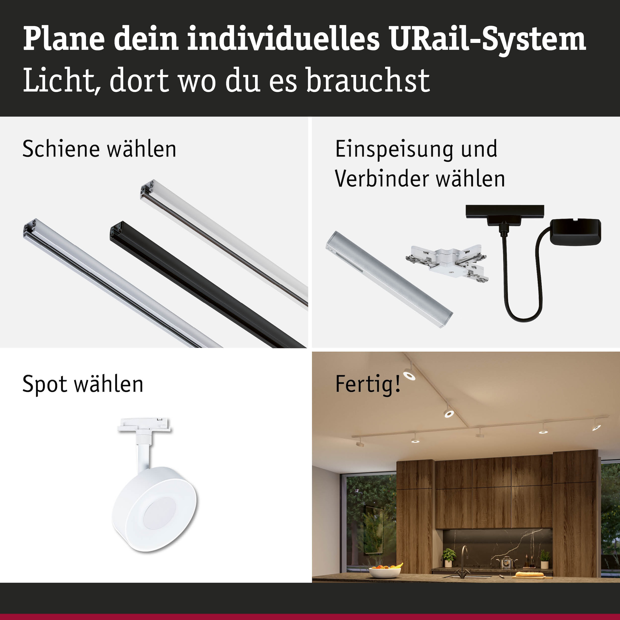 Paulmann Schienensystem-Leuchten »URail Spot Circle 1x5W 2700-4000K 230V« LED-Modul 1 Stk. Farbwechsler Dimmbar