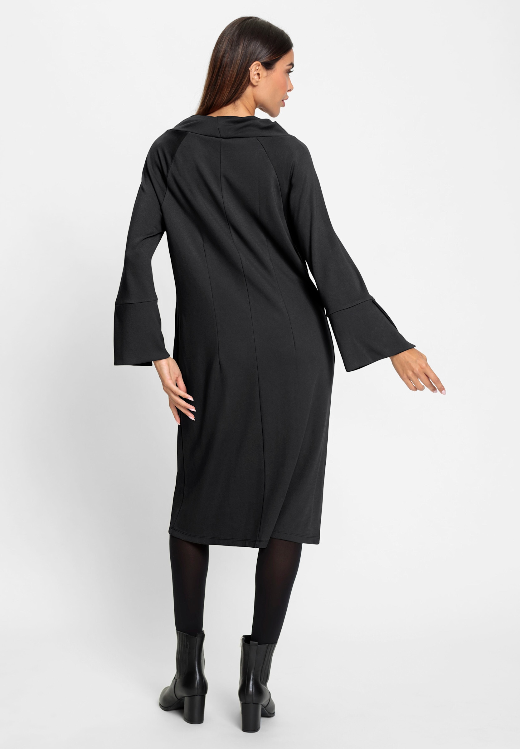heine Druckkleid »Jersey-Kleid Jerseykleid mit weitem Stehkragen« Nahttasche