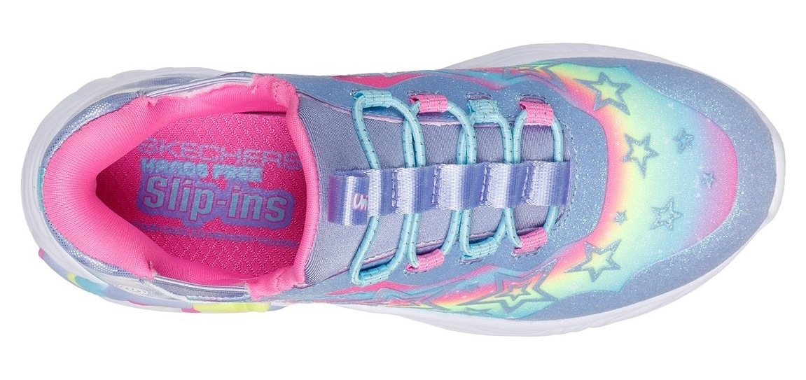 Skechers Slip-On Sneaker »UNICORN DREAMS LIGHTS«, Glitzer,-Blinkschuh zum Schlupfen, Größenschablone zum Download