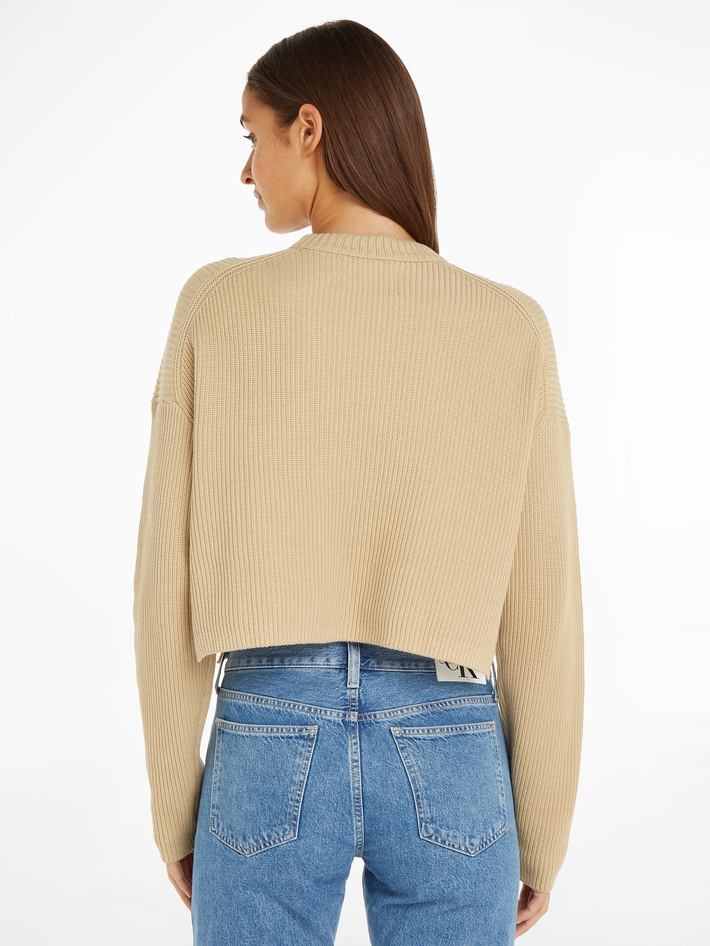 Calvin Klein Jeans Stehkragenpullover »LOGO INTARSIA REGULAR SWEATER«, mit Logostickerei