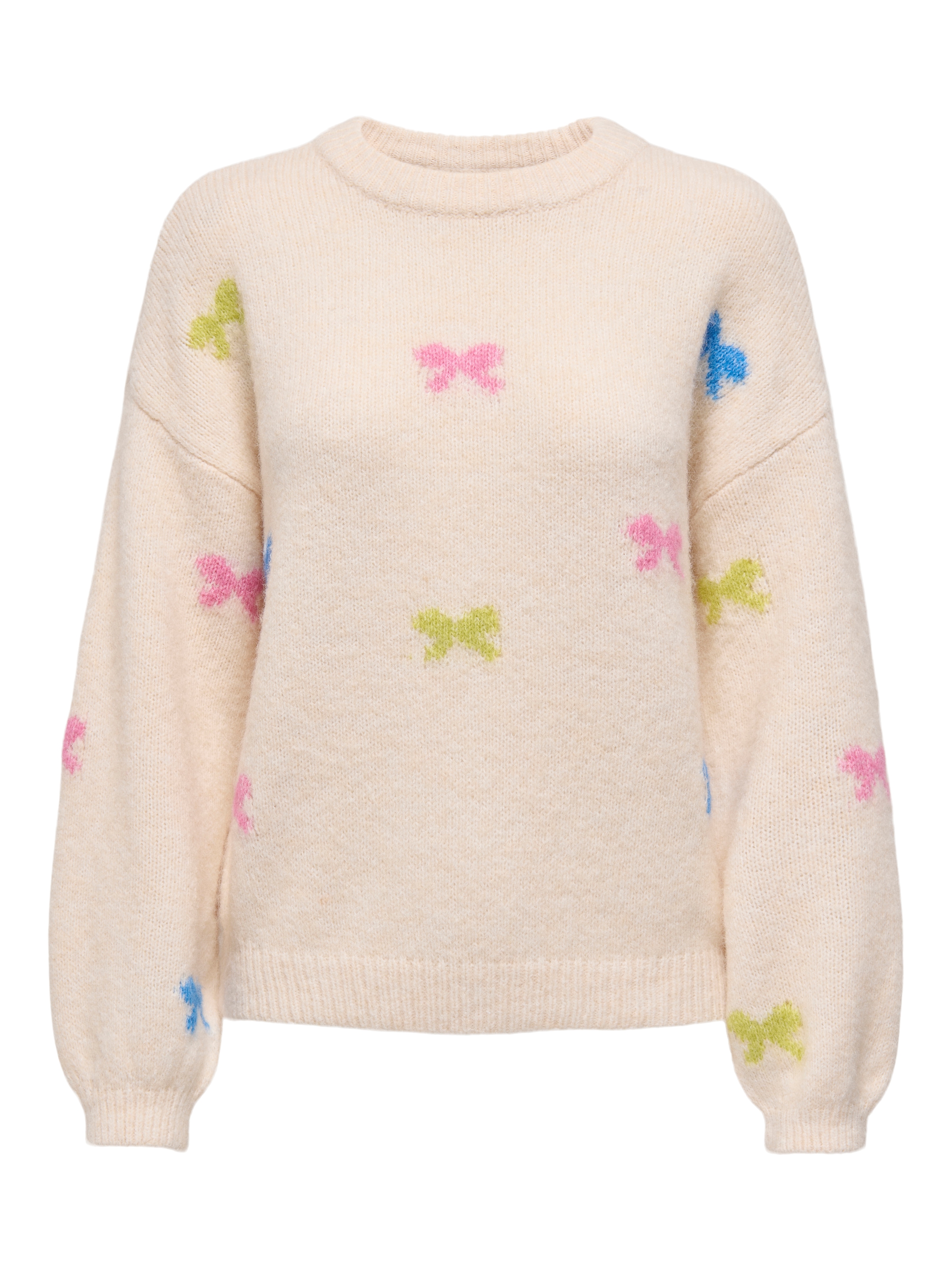 ONLY Rundhalspullover »ONLBRUNHILDA LIFE LS BOW O-NECK KNT«