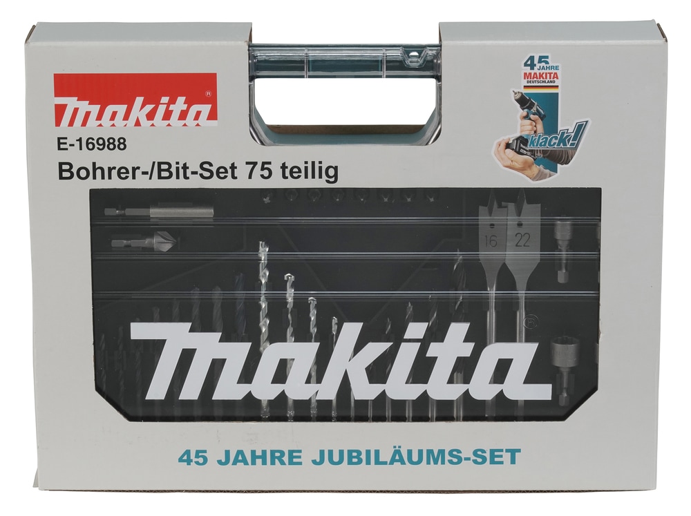 Makita Bohrer- und Bitset »»E-16988««, 75-tlg., inkl. Aufbewahrungskoffer