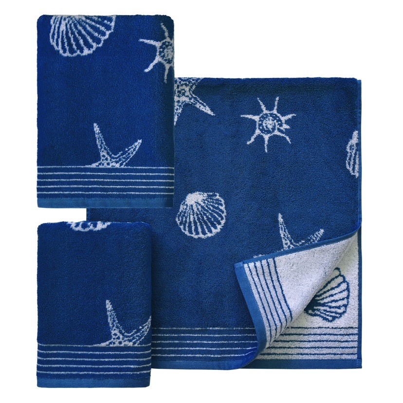 my home Handtuch Set »Weihnachten«, Set, 3 tlg., Walkfrottee, mit Sternen &  Bordüre, weihnachtliches Handtuchset, 100% Baumwolle