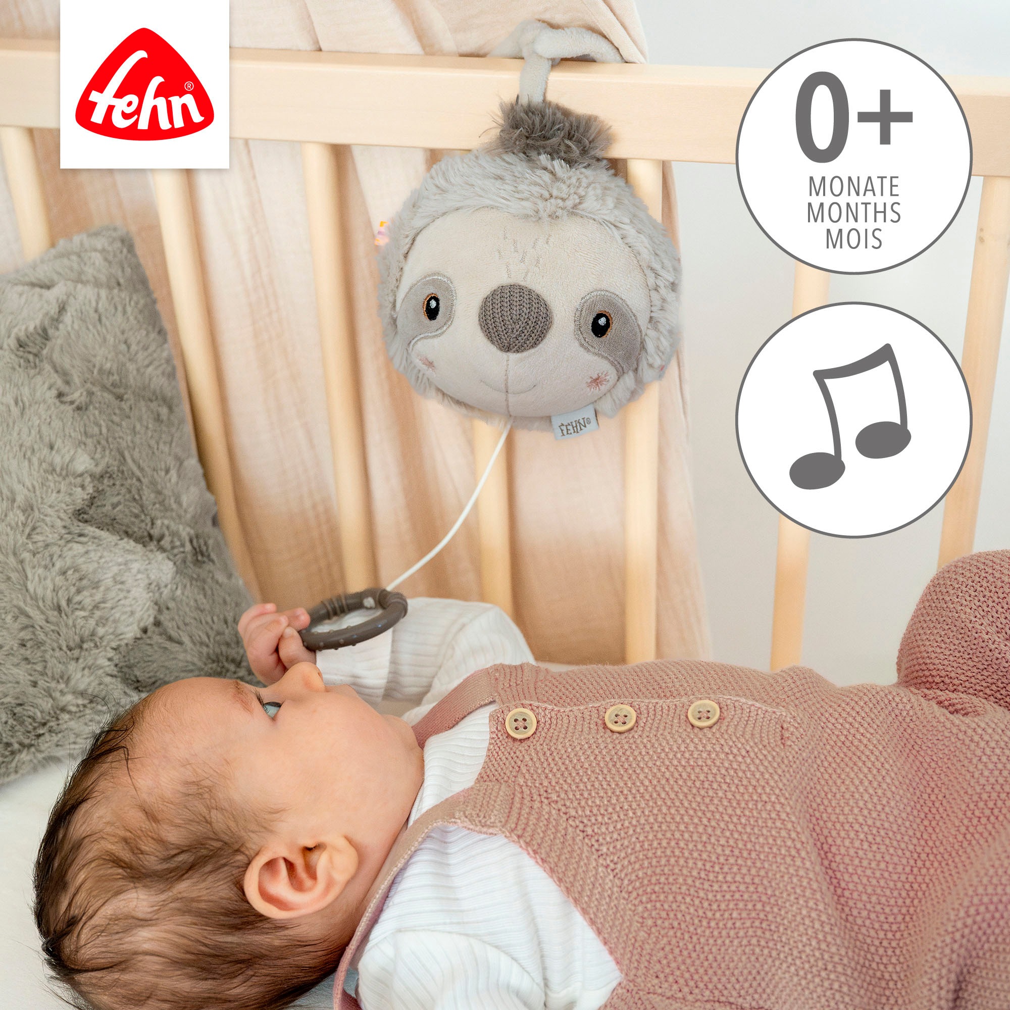 Fehn Spieluhr »Lazy, Crazy & Pink, Faultier«