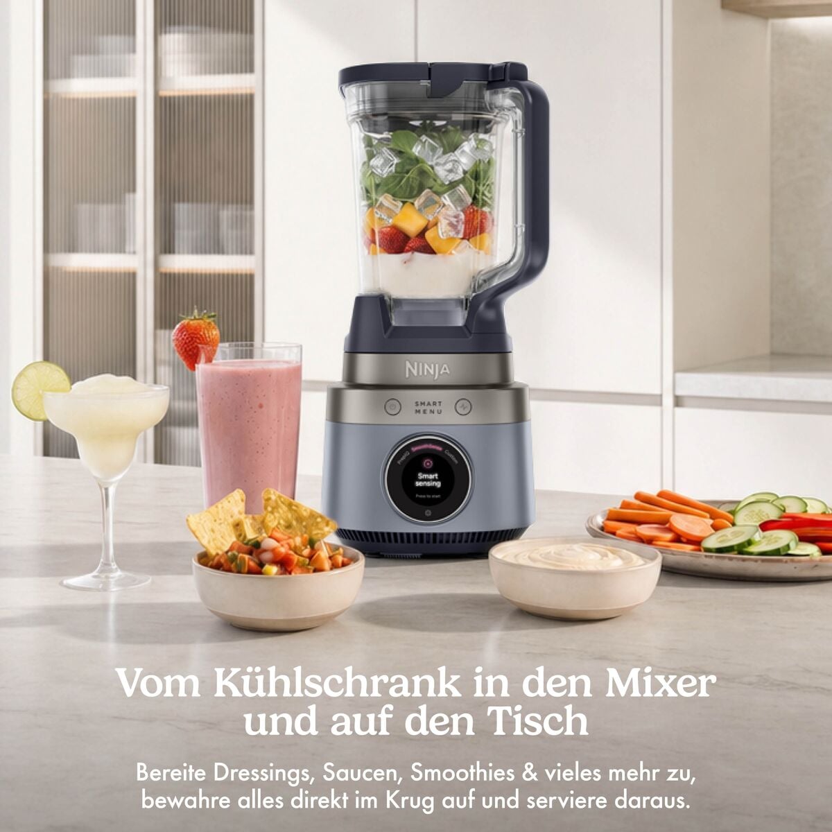 NINJA Standmixer »LB201EUBL1 Ninja CrushBOSS intelligenter Mixer – Graublau« 1200 W