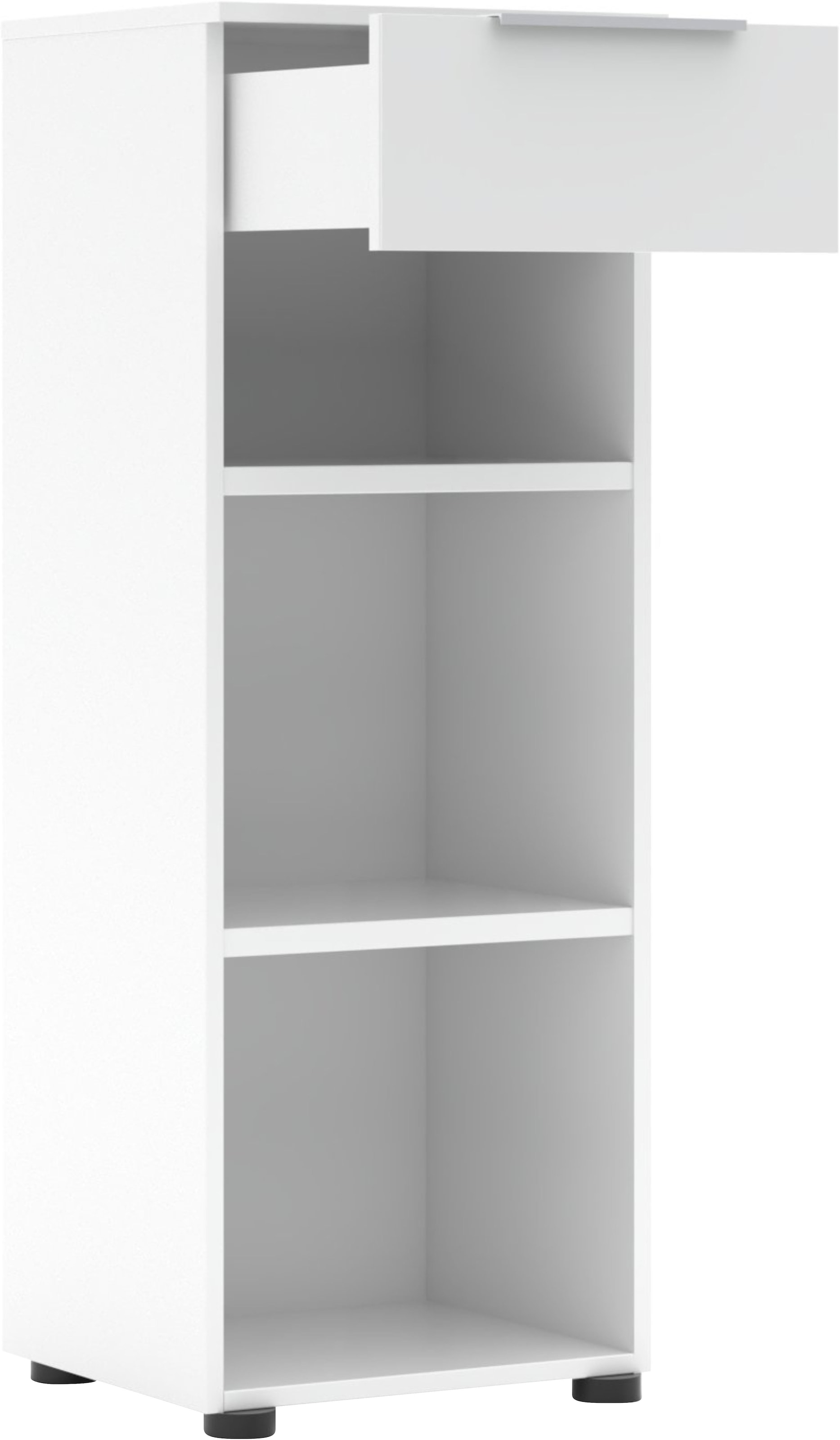 Innostyle Aktenregal »Büroregal Santorin, 40x 110x 38 cm (B/H/T)« 1 Stk. tlg. 1 Schubkasten, 3 offene Fächer, Softclose, Metallgriff