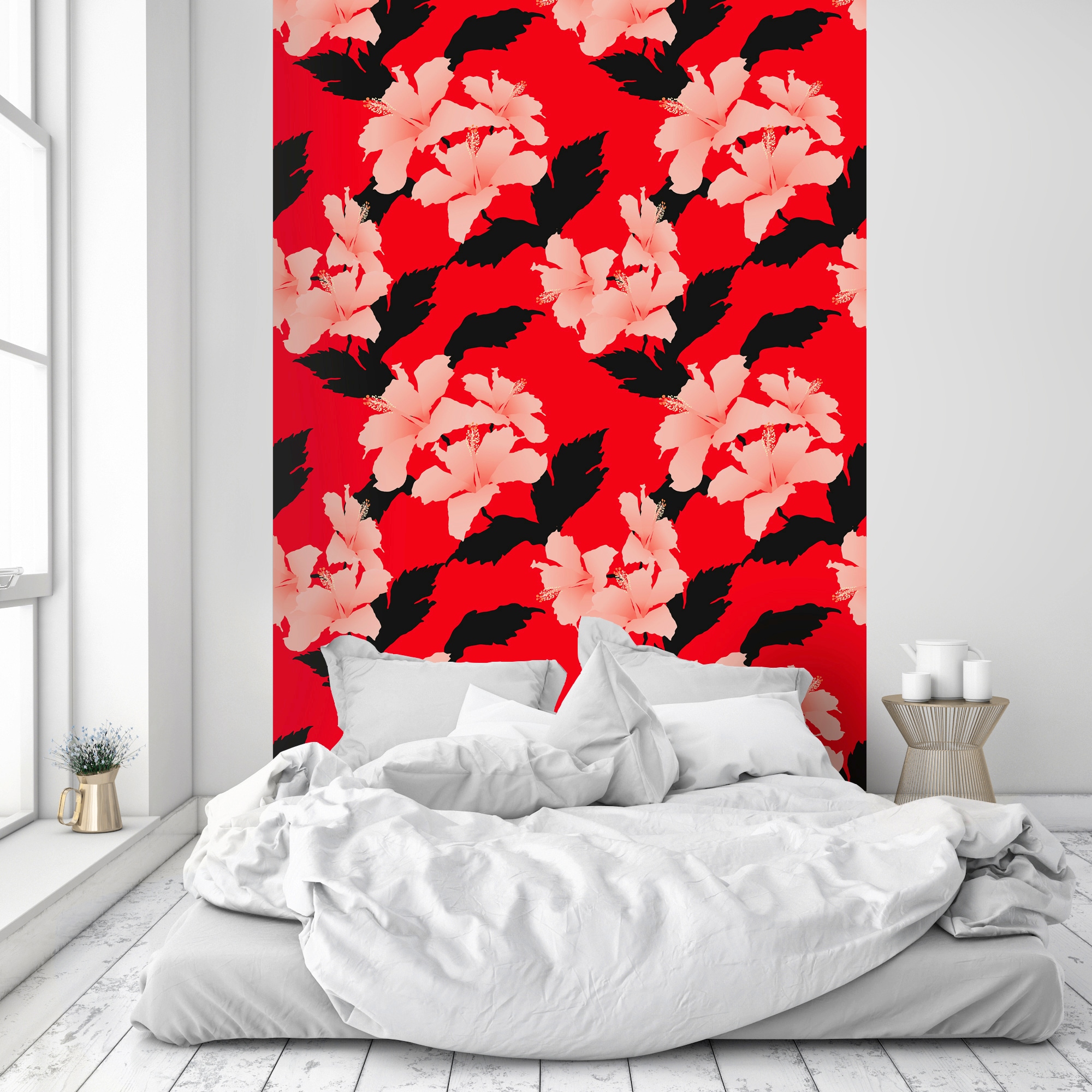 queence Vinyltapete »Mian«, bedruckt-Motiv-botanisch-floral-gemustert-natürlich, 90x250cm, selbstklebend, kinderleichte Anbringung, Sticker