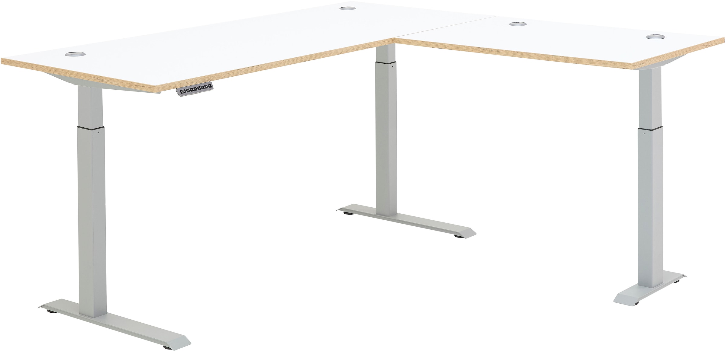Innostyle Schreibtisch »Memphis Eckschreibtisch, 185x72x177cm (B/H/T)«, (1 St.), Soft Touch Oberfläche, Füße justierbar, Memory Funktion