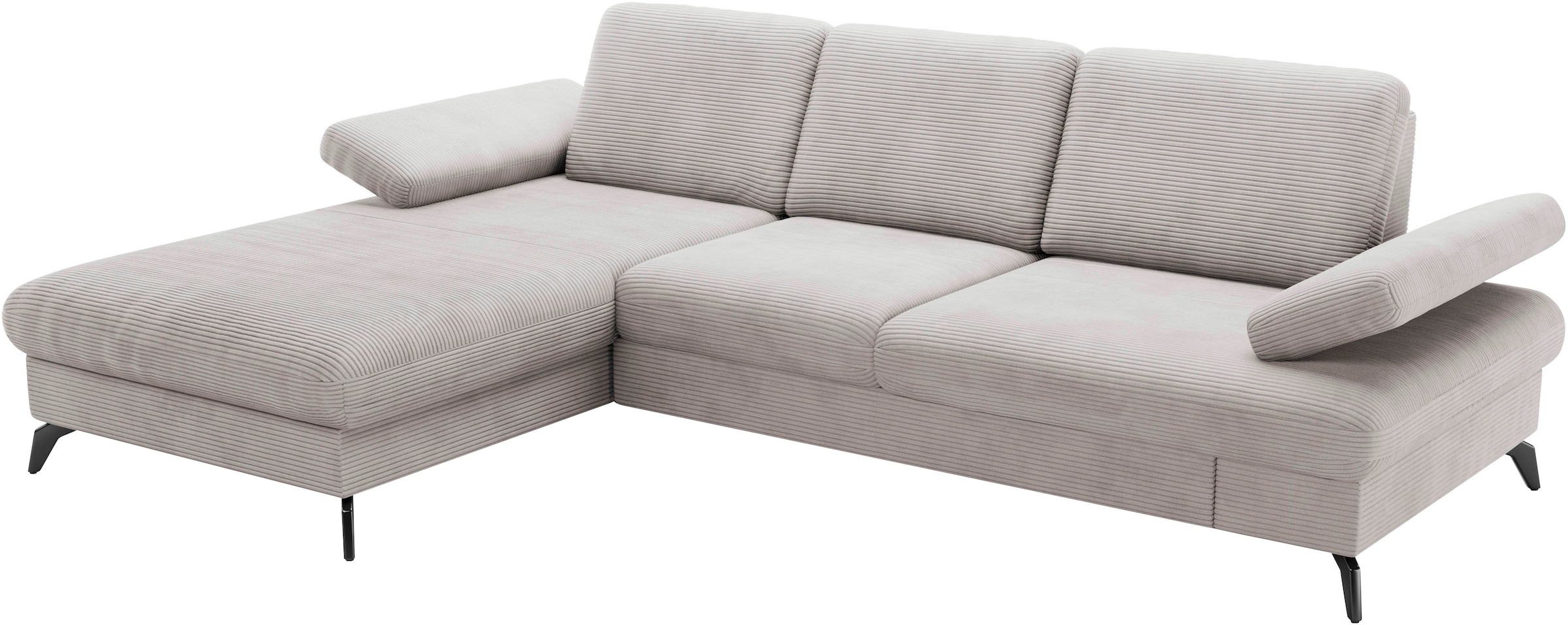 sit&more Ecksofa »Morris Jubi L-Form, B: 247 cm«, mit Armteilfunktion & 1 Zierkissen, optional Bettfunktion