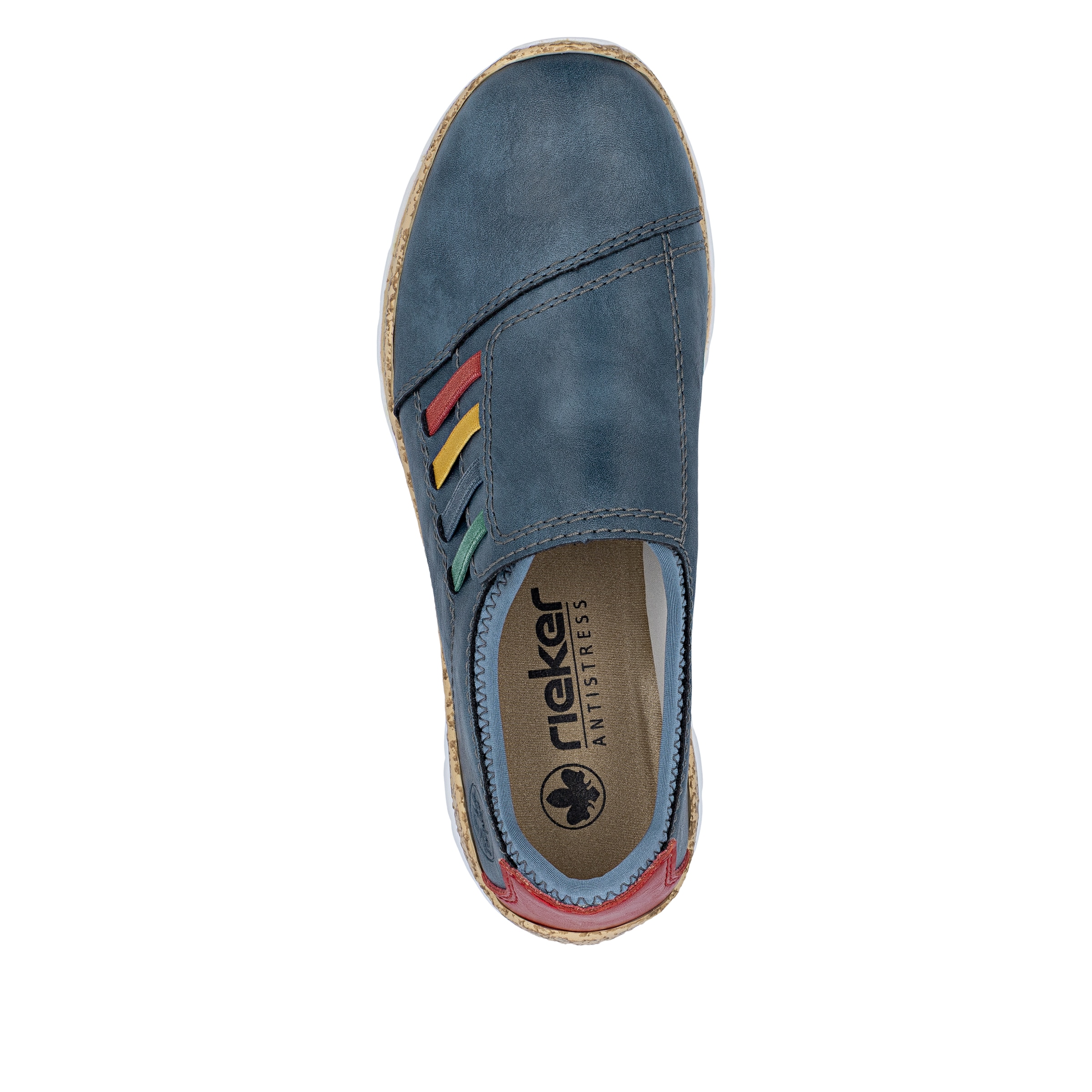 Rieker Slipper  Slip-on Sneaker, Schlupfschuh, Halbschuh mit bunten Stretcheinsätzen