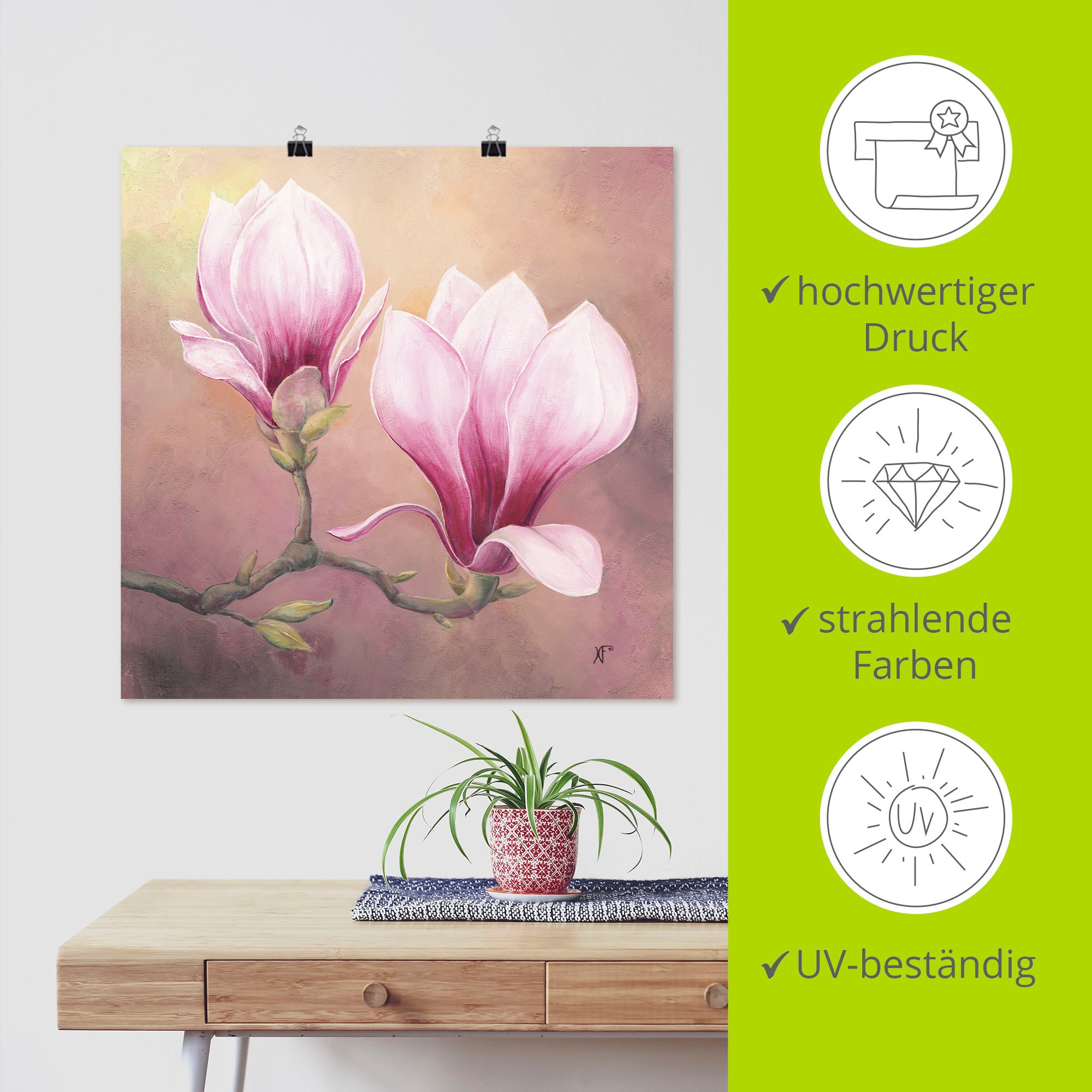 Artland Wandbild »Späte Magnolie«, Blumenbilder, (1 St.), als Alubild, Leinwandbild, Wandaufkleber oder Poster in versch. Größen