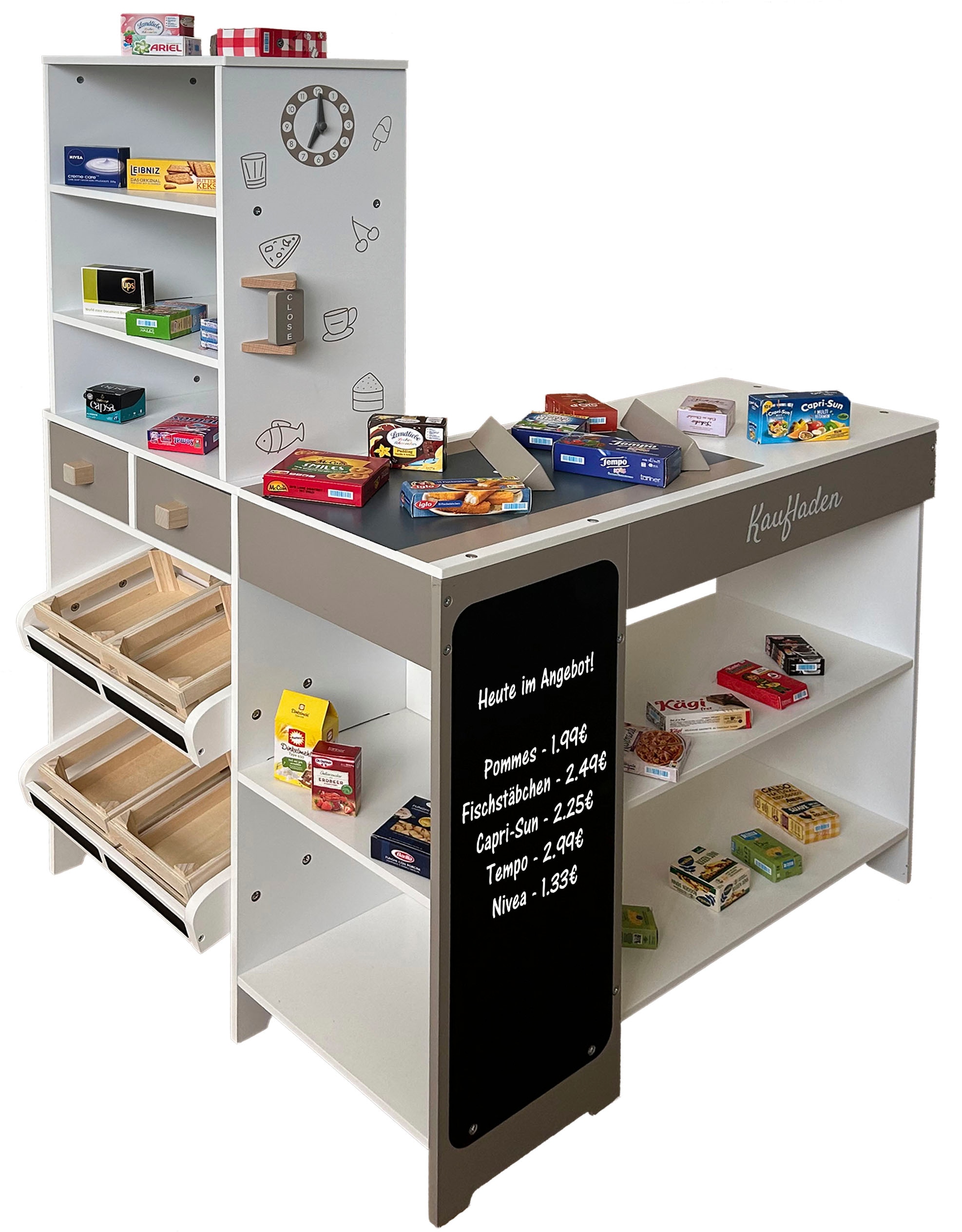 Tanner Kaufladen »Supermarkt aus Holz« inkl. Markenminiatur-Faltschachteln; FSC® - schützt Wald
