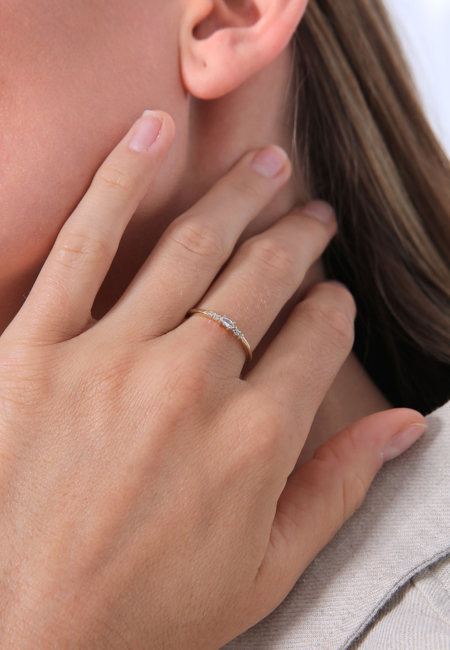 Elli Verlobungsring »Ring Zirkonia Marquise Elegant Verlobung 925 Silber«