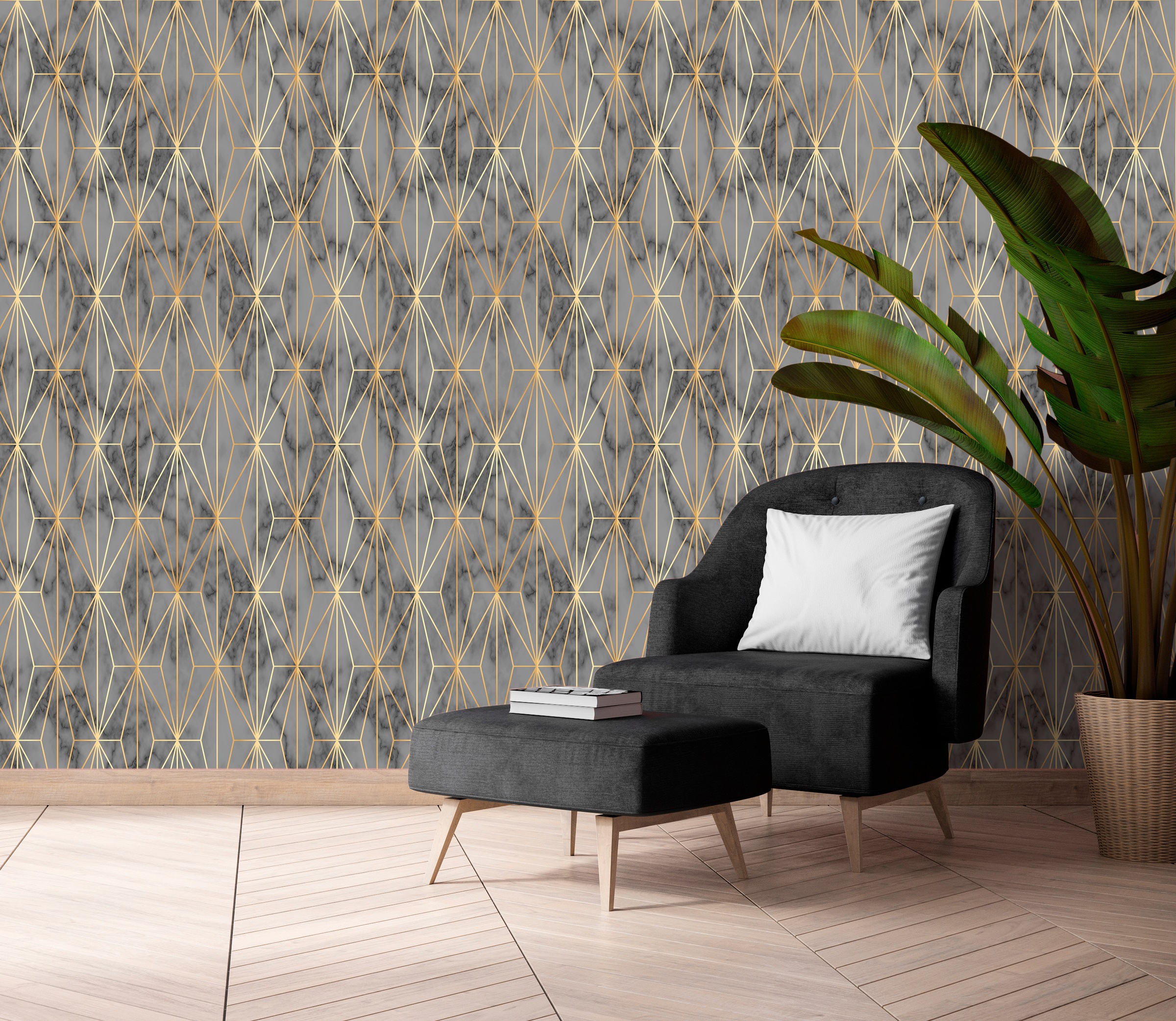 queence Vinyltapete »Ivy«, gemustert-Farbverlauf-bedruckt-abstrakt, 90x250cm, selbstklebend, kinderleichte Anbringung, Sticker