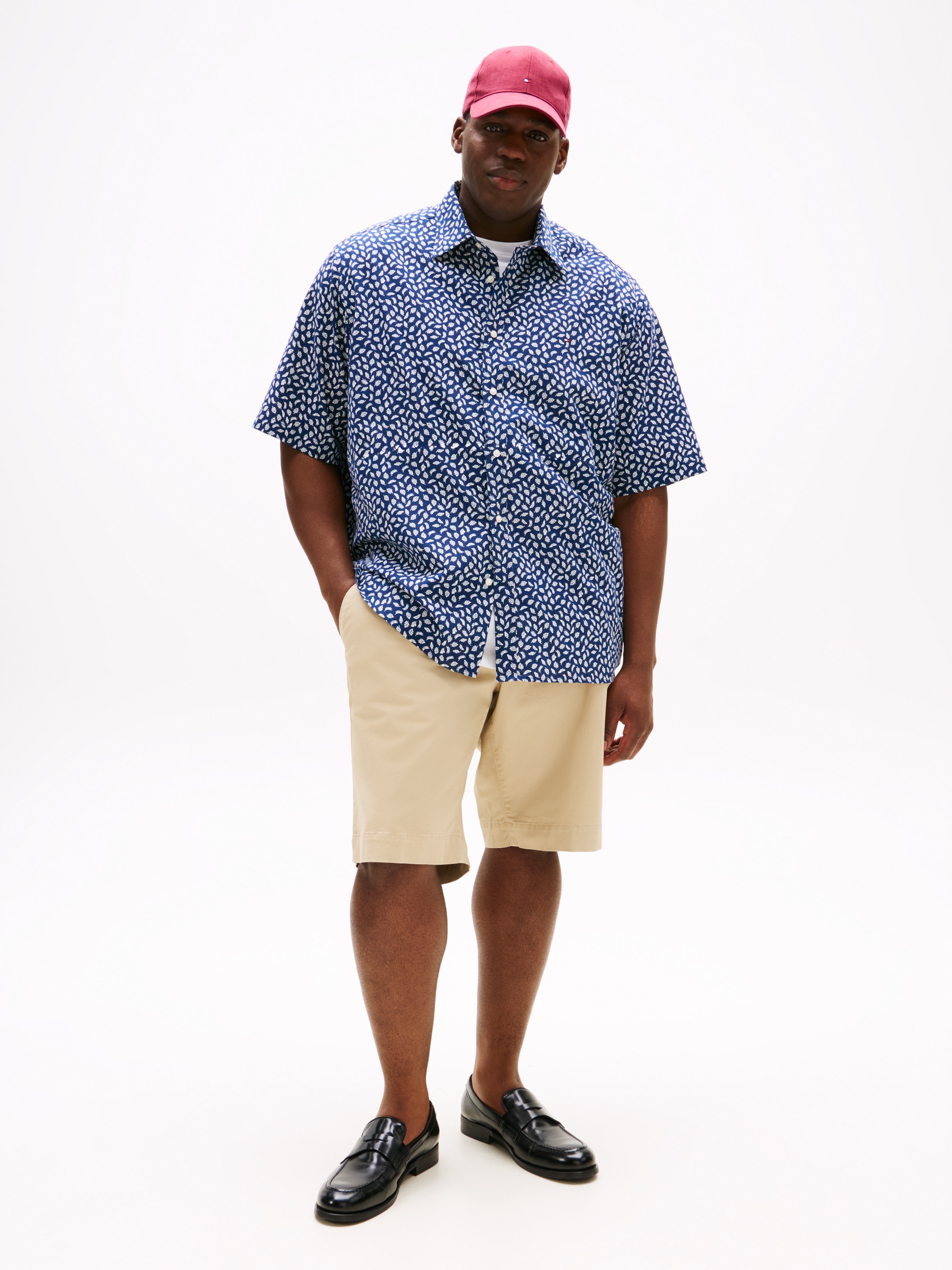 Tommy Hilfiger Big & Tall Kurzarmhemd »BT-LINEN BLEND AOP SS RF SHIRT-B«, Große Größen