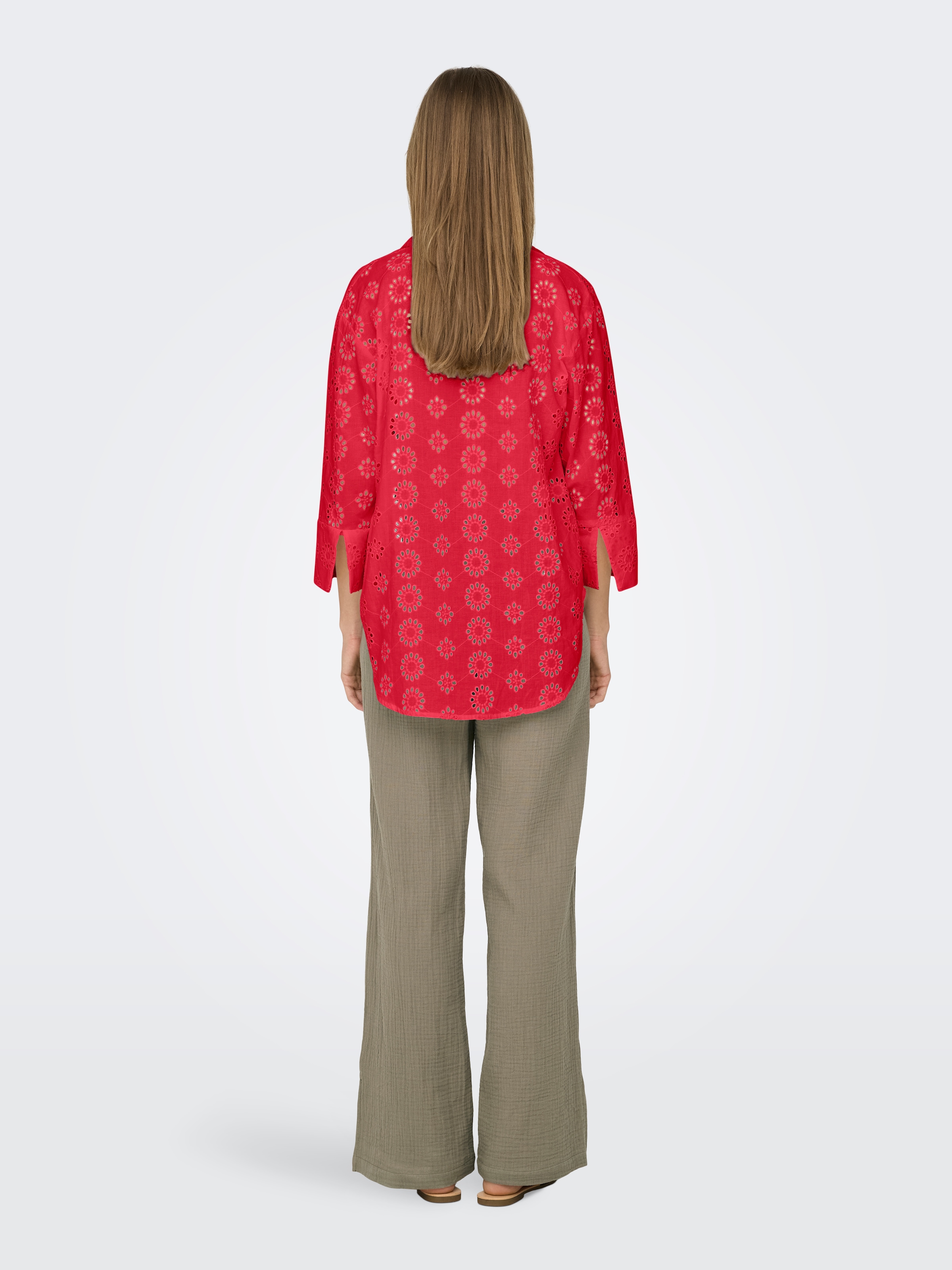 JDY Hemdbluse »JDYTALLIE 3/4 LONG SHIRT WVN NOOS«, mit Lochstickerei-Detail