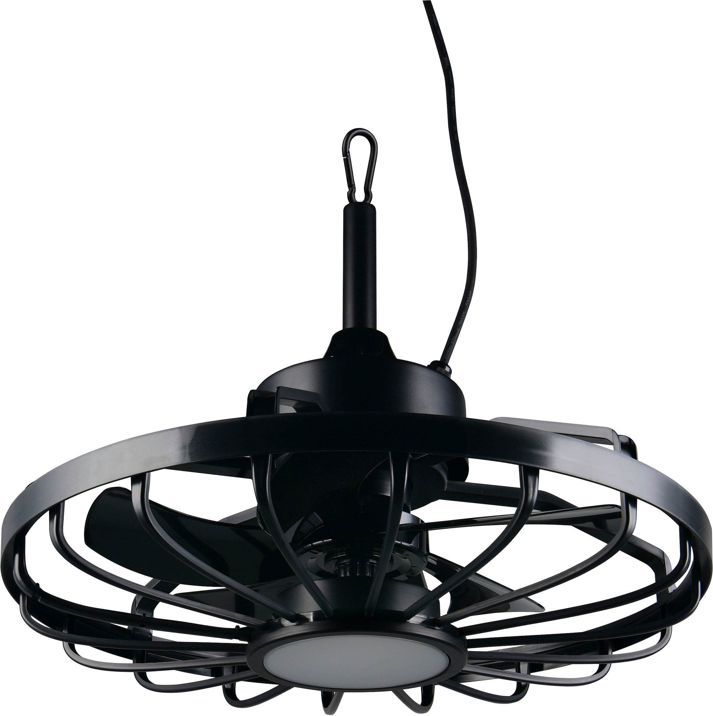 REALITY Leuchten LED Deckenleuchte »OSLO mit Ventilator, Deckenventilator mit Hängevorrichtung + 3m Kabel« LED-Board 1 Stk. Farbwechsler | warmweiß - kaltweiß outdoortauglicher Ventilator IP44 für Garten, Terrasse oder Bad Ø 51cm