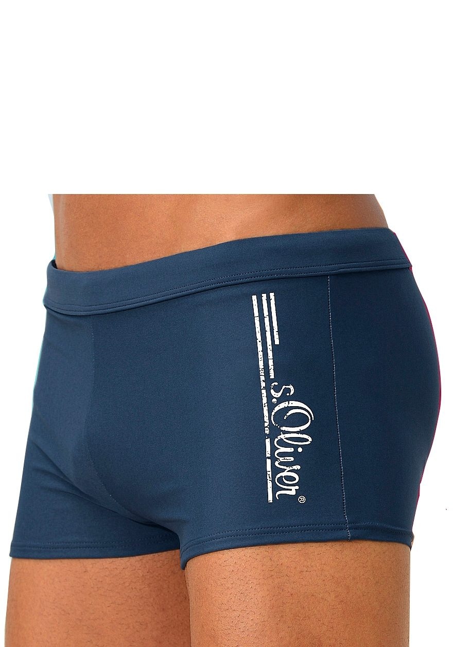 Boxer-Badehose, mit Logoschriftzug im coolen Used-Look