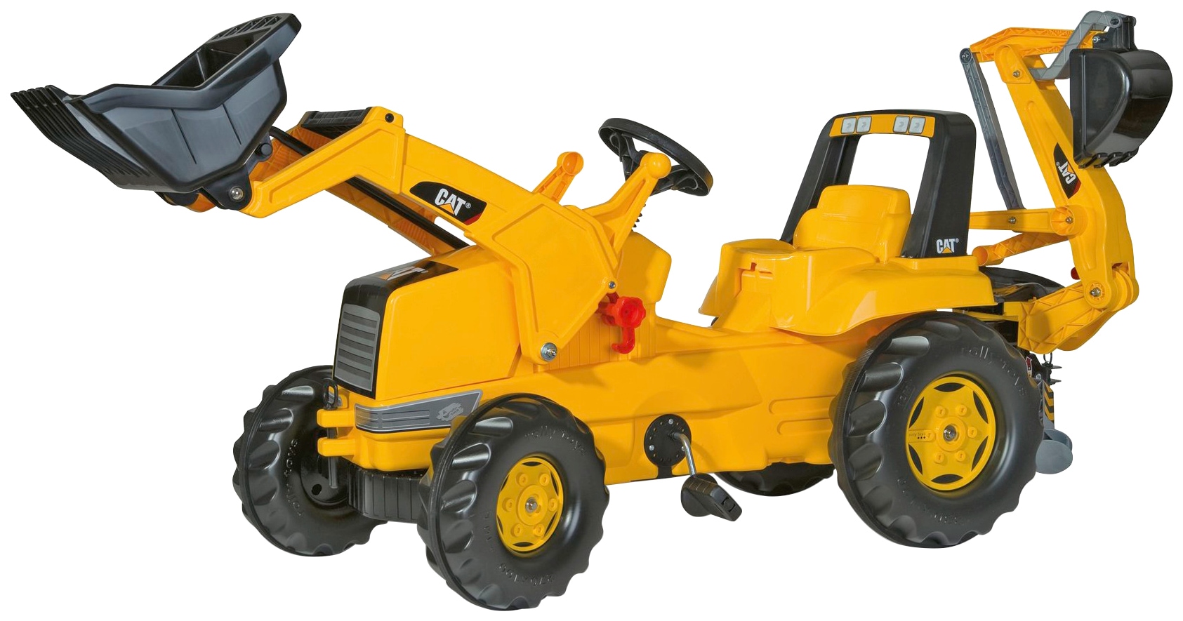 Rolly Toys Tretfahrzeug »CAT«, Kindertraktor mit Lader und Heckbagger