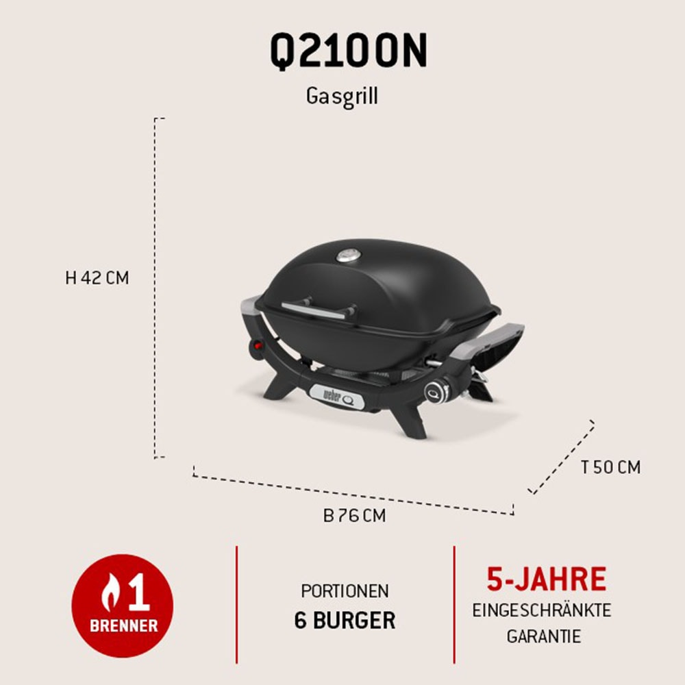 Weber Gasgrill »Q2100N« Mit Deckelthermometer