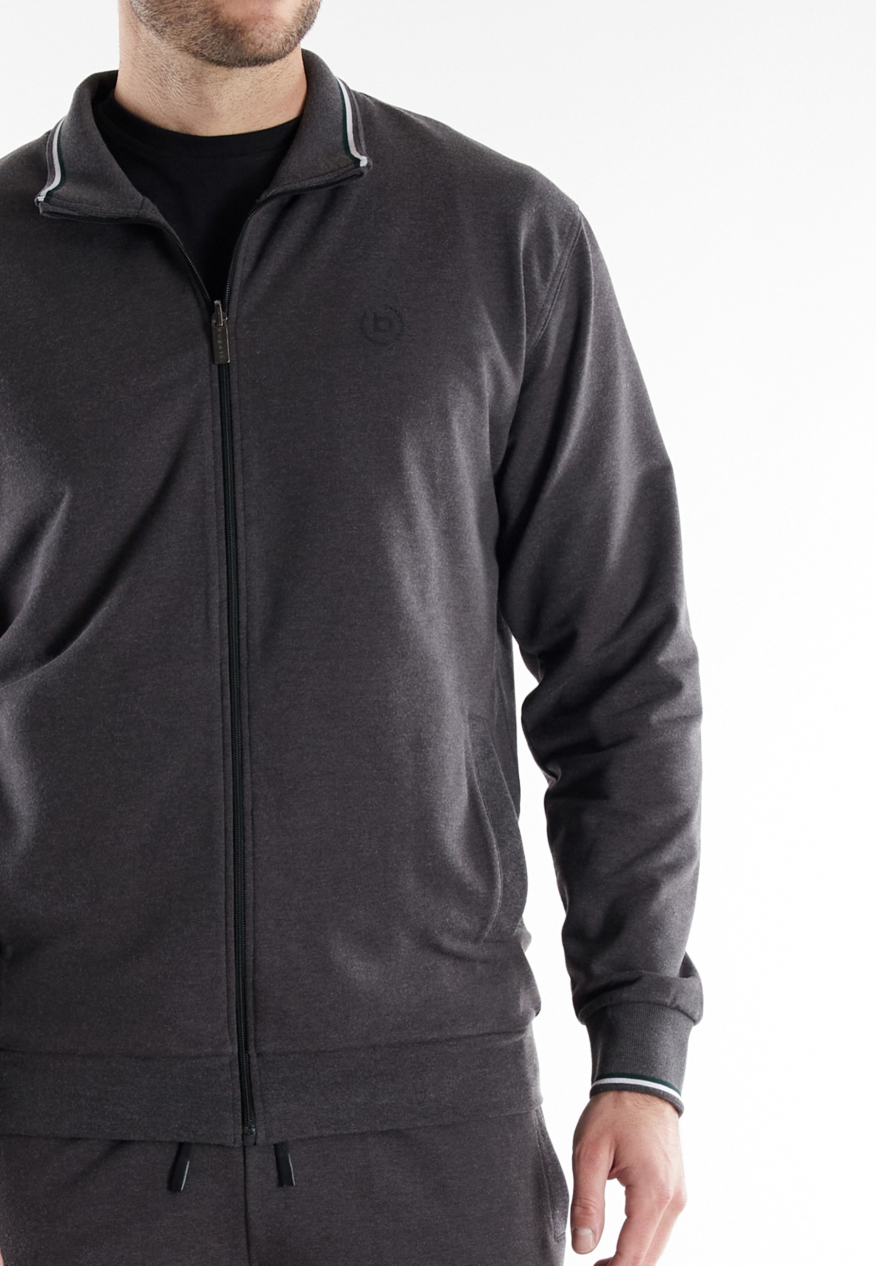 bugatti Loungeanzug »Bologna« 2 tlg. Langarm, lange Hose, mit Seitentaschen, mit Reißverschluss, bequem