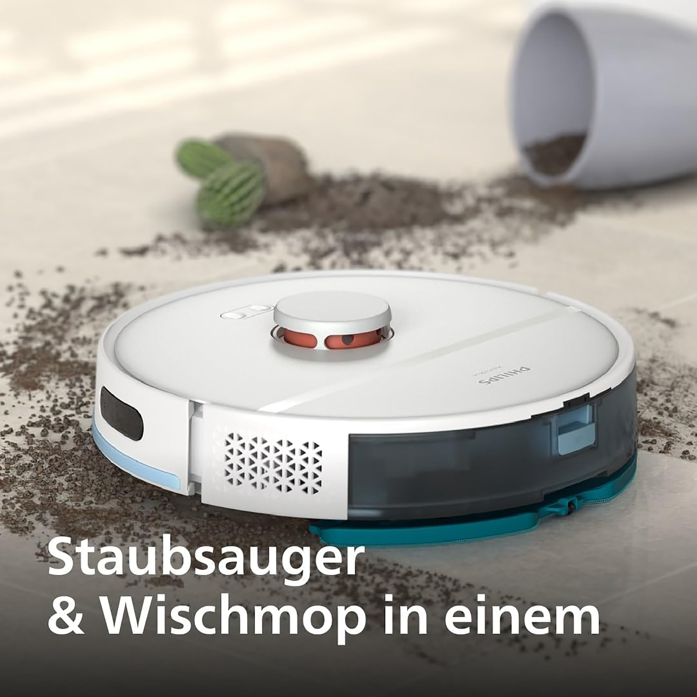 Philips Nass-Trocken-Saugroboter »XU2100/25 2000 Series 2. Gen, mit 6.000pa Saugkraft, Teppich-Boost«, LDS-Radarnavigationssystem, HomeRun App, inkl. Entleerungsstation