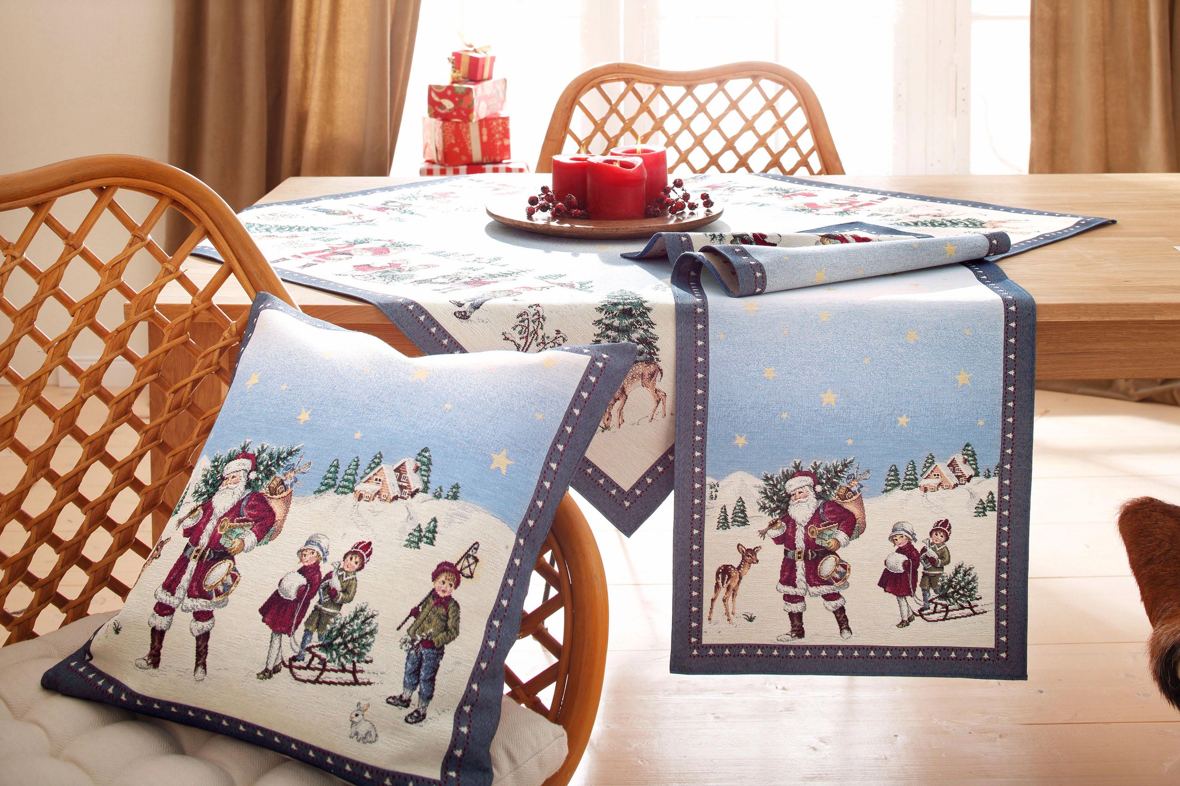 HOSSNER - HOMECOLLECTION Tischläufer »Kinder, Weihnachtsdeko, Weihnachten«, (1 St.), Weihnachten