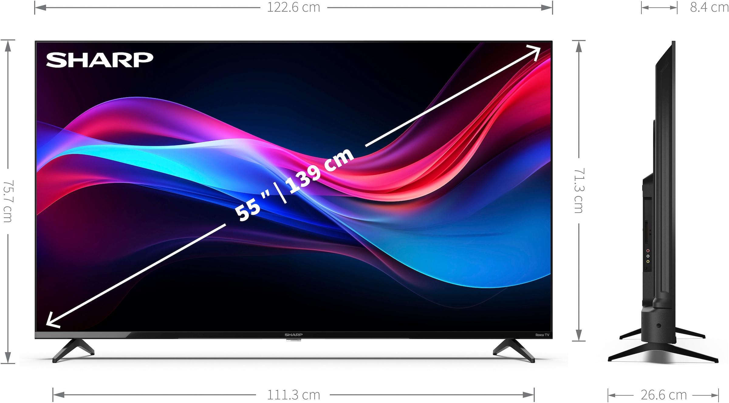 Sharp LED-Fernseher »4T-C55GJx«, 4K Ultra HD, Smart-TV