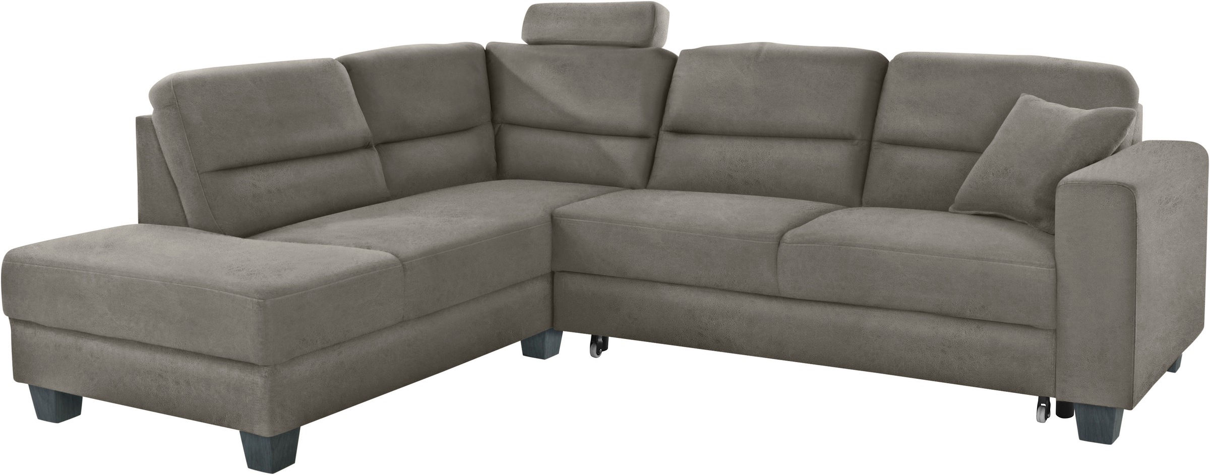 TRENDMANUFAKTUR Ecksofa »Chamber, zeitlos & elegant, bequem, L-Form«, inklusive einer Kopfstütze, wahlweise Schlaffunktion, B/T 203/245cm