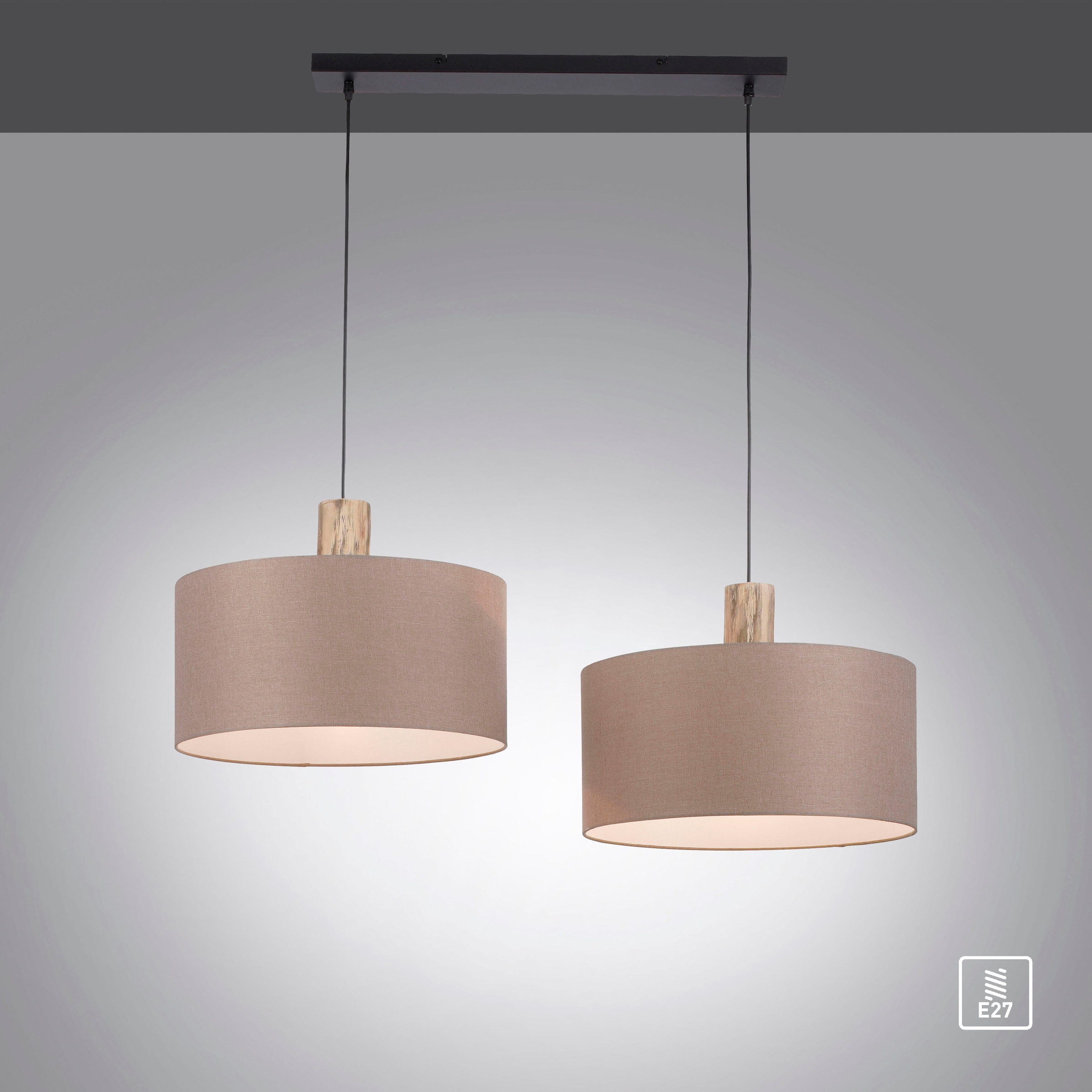 JUST LIGHT Pendelleuchte »LINEN« E27 1 Stk. ExklusiveE27