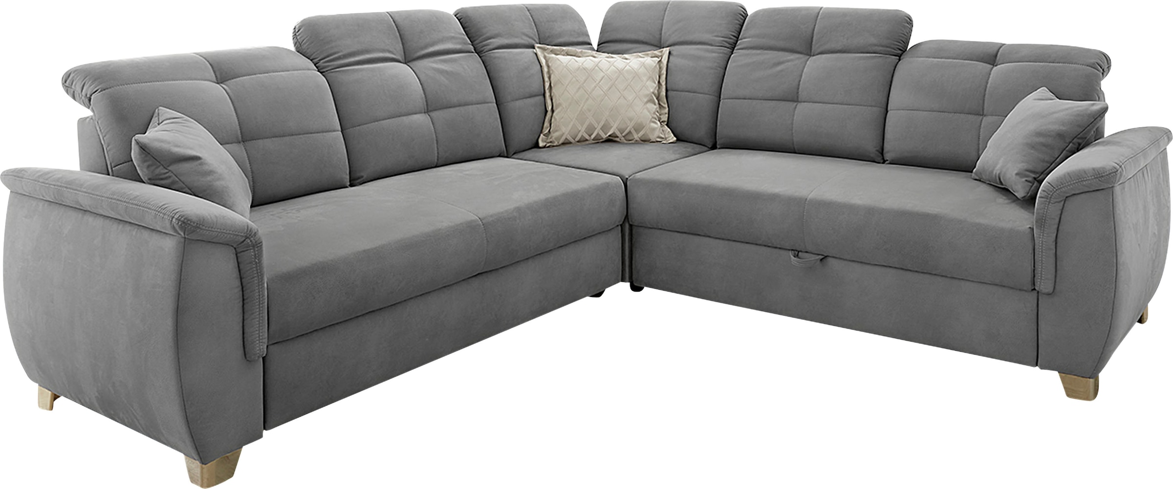 Jockenhöfer Gruppe Ecksofa Udine, verstellbare Kopfteile, Gästebett- und Relaxfunktion