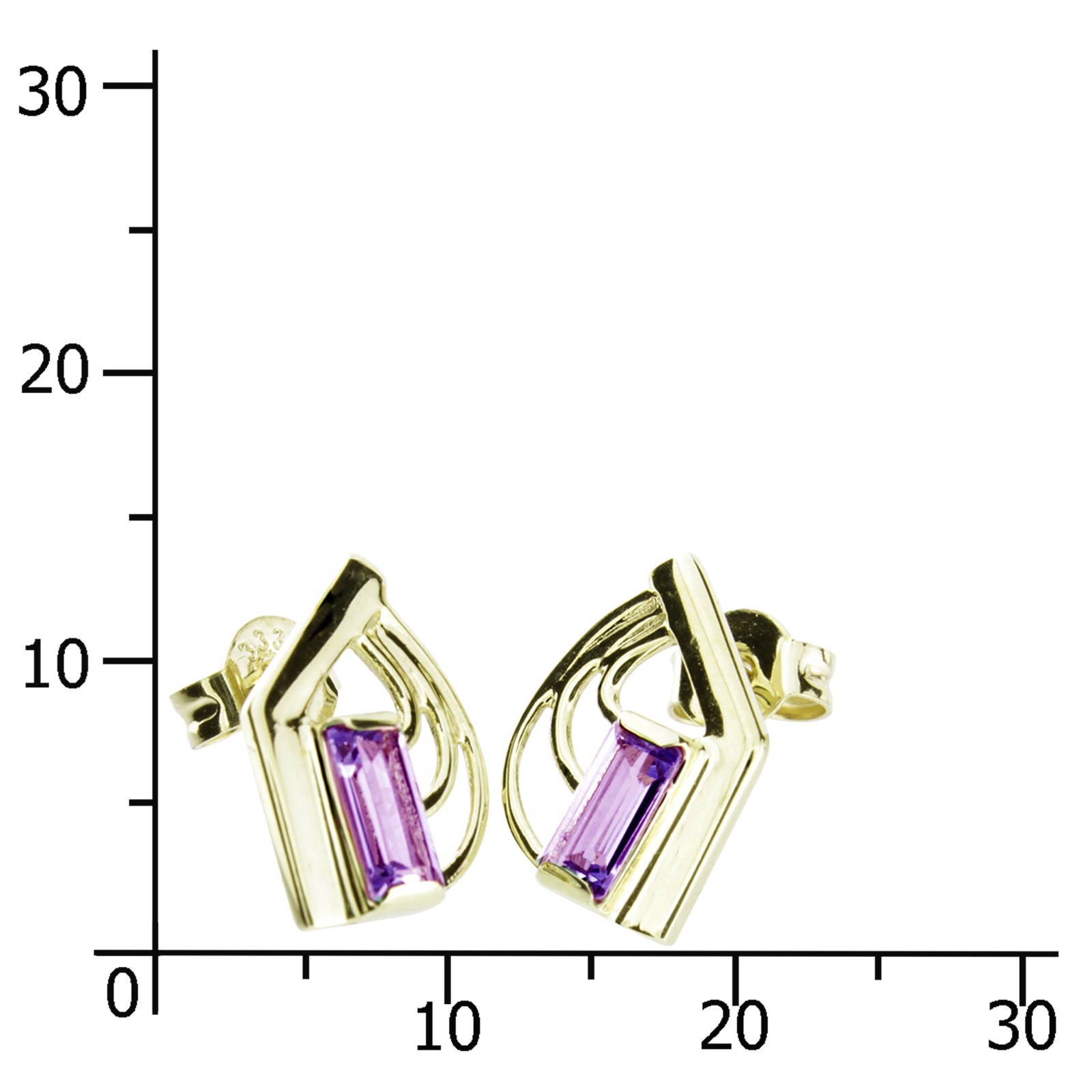 OSTSEE-SCHMUCK Paar Ohrstecker »- Mindy - Gold 333/000 - Amethyst«