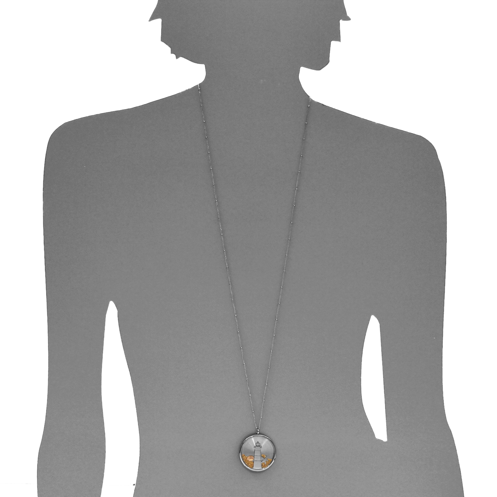 OSTSEE-SCHMUCK Kette mit Anhänger »- Leuchtturm 38 mm - Edelstahl - ohne Stein«
