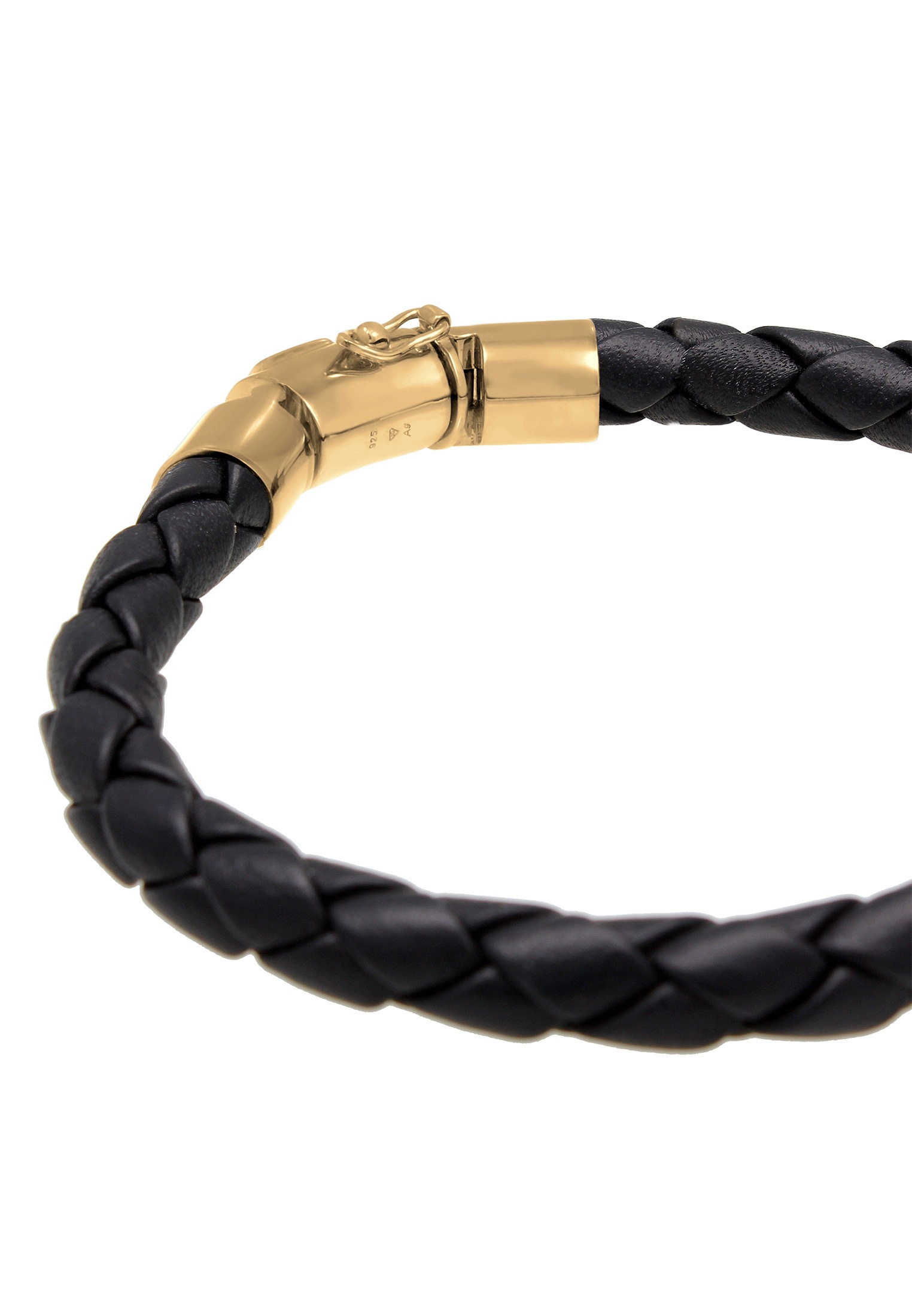 Kuzzoi Lederarmband »Armband Herren Lederarmband Kastenverschluss 925 Silber«