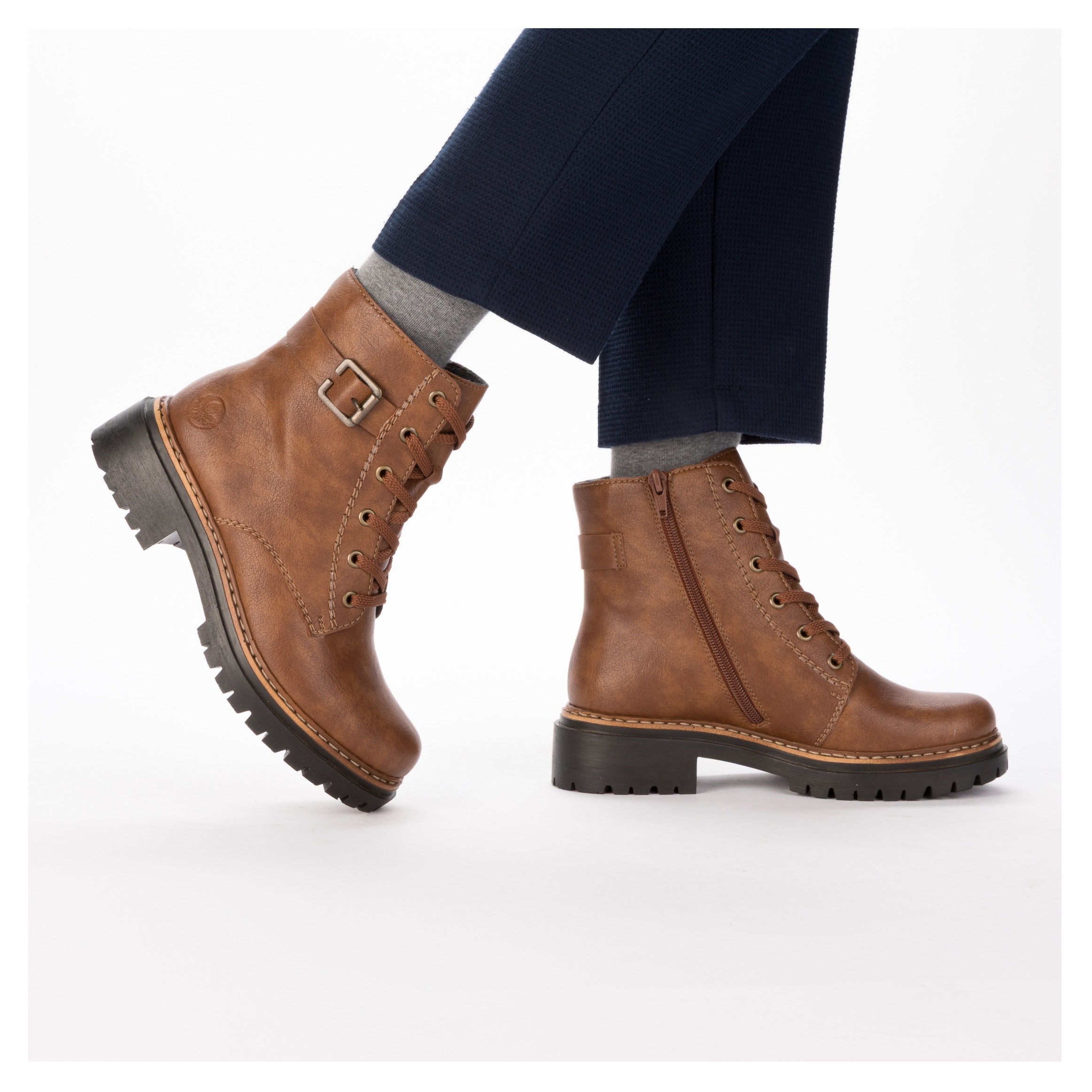 Rieker Schnürboots  , Winterstiefel, Boots mit kontrastfarbener Rahmennaht