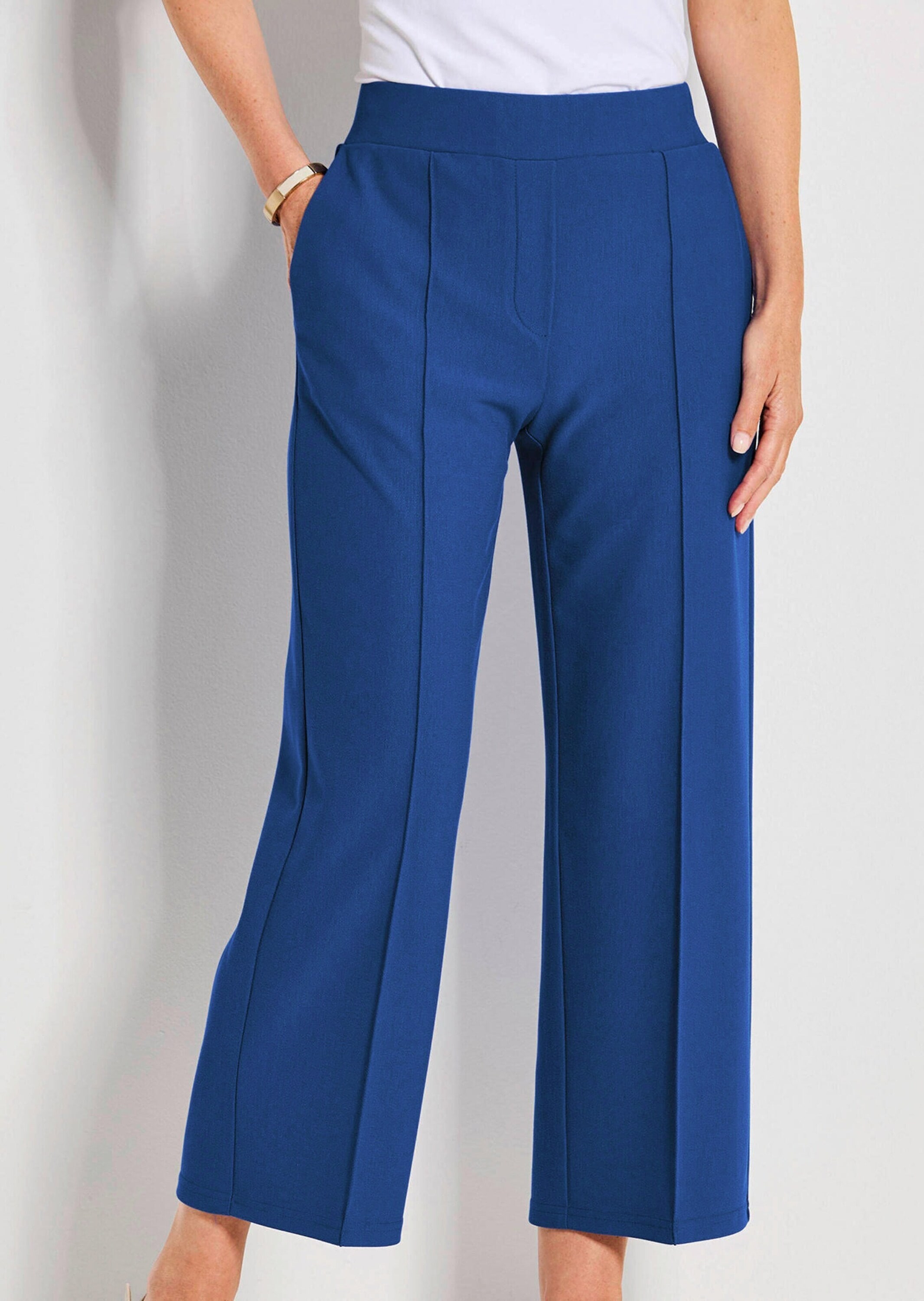 GOLDNER Stoffhose »Kurzgröße Verkürzte Hose VERA mit Biesen«