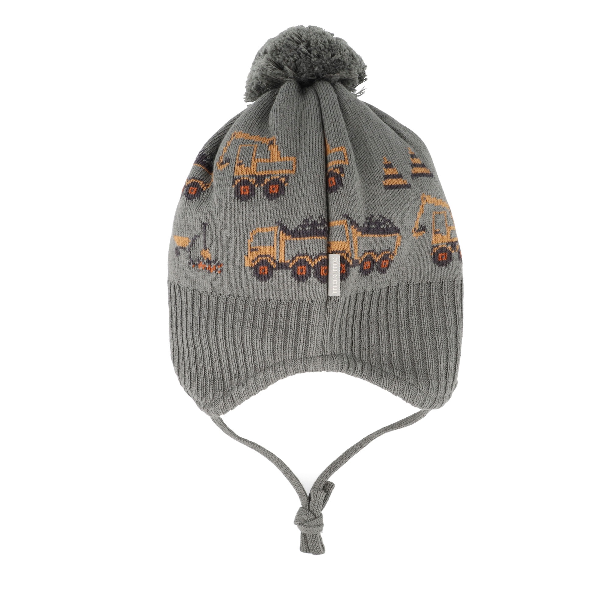 MAXIMO Strickmütze Baumwolle, gefüttert, zum Binden, Bommel