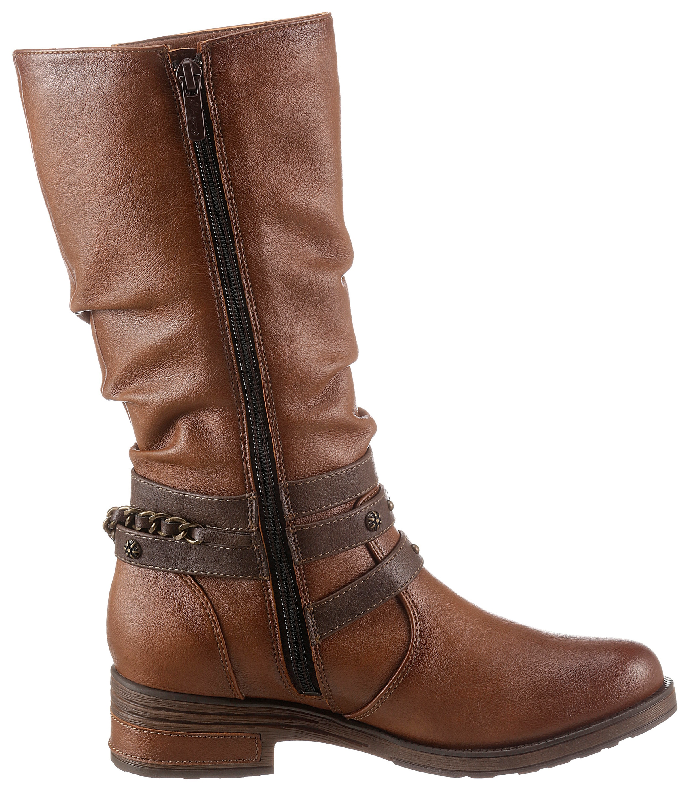 Mustang Shoes Stiefel, mit Nietenband und Zierkette