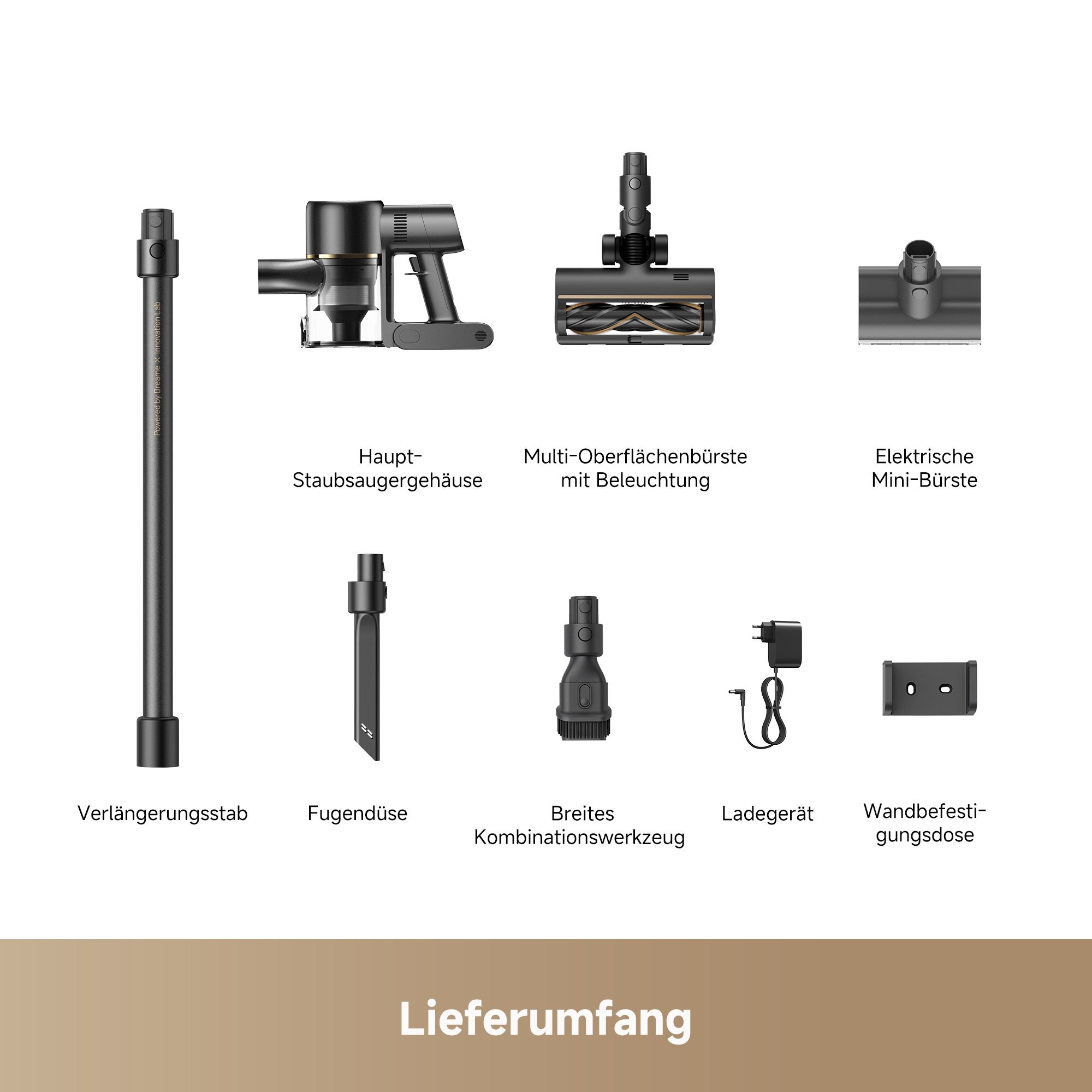 Dreame Akku-Stielstaubsauger »R20 SE« 150 AW, beleuchtete Multibürste, HEPA-Filter
